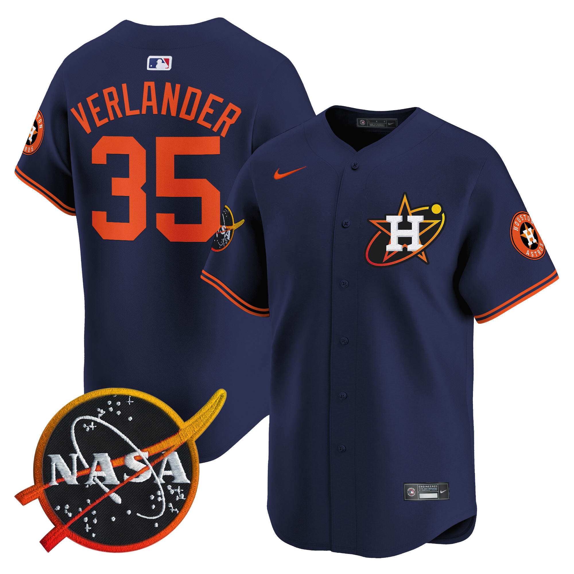 Men's Astros Nasa Patch Vapor Premier Limited Jersey - All Stitched