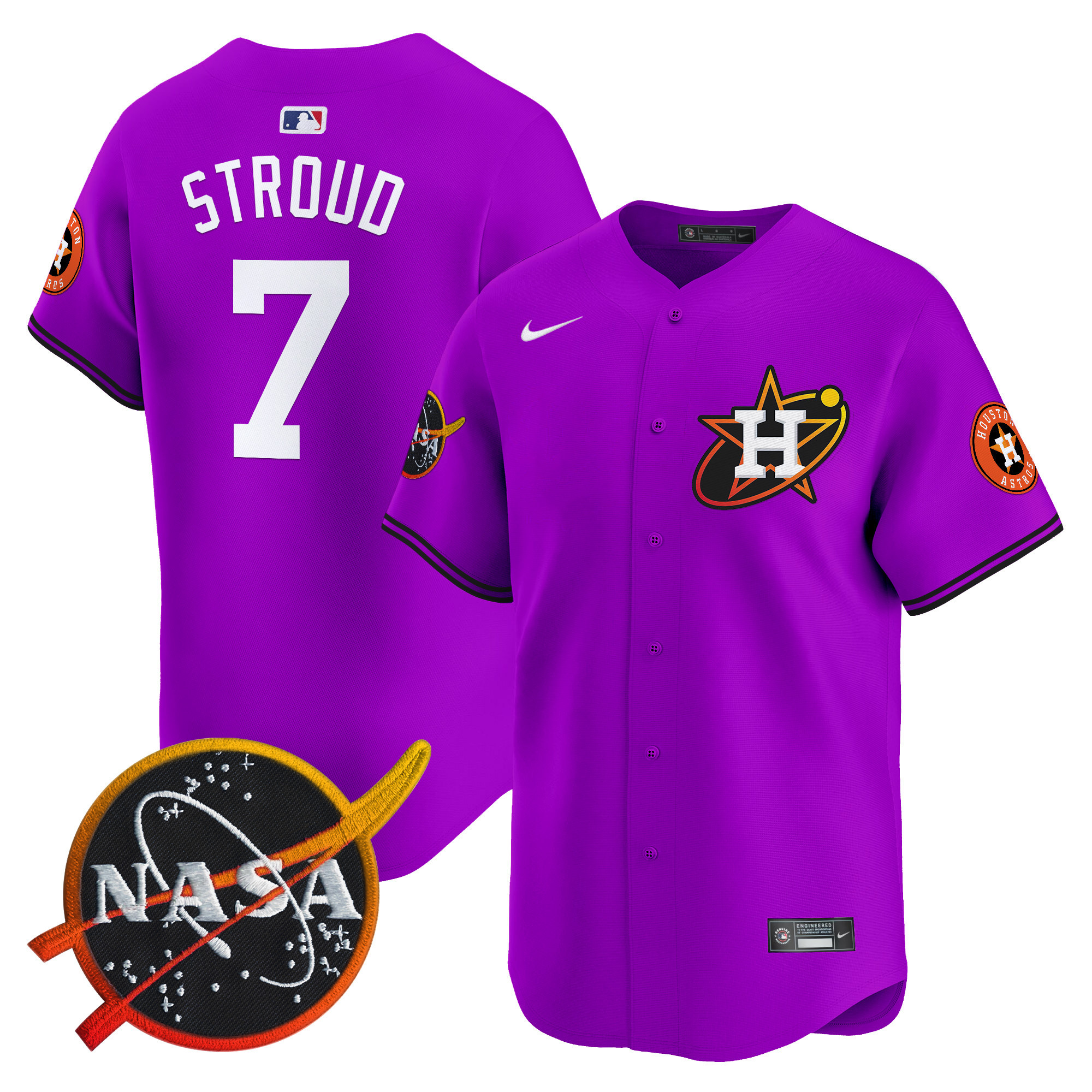 Men's Astros Nasa Patch Vapor Premier Limited Jersey - All Stitched