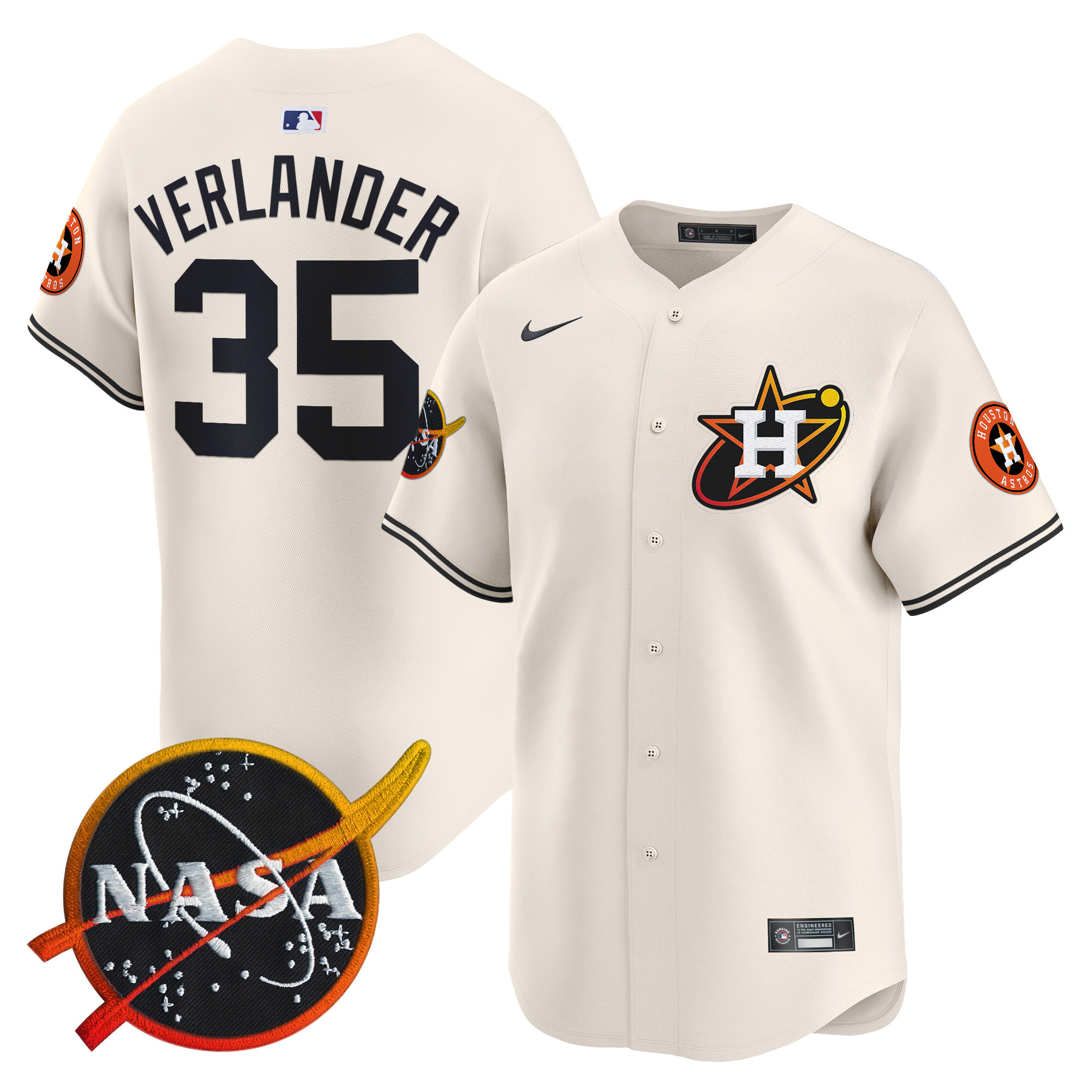 Men's Astros Nasa Patch Vapor Premier Limited Jersey - All Stitched