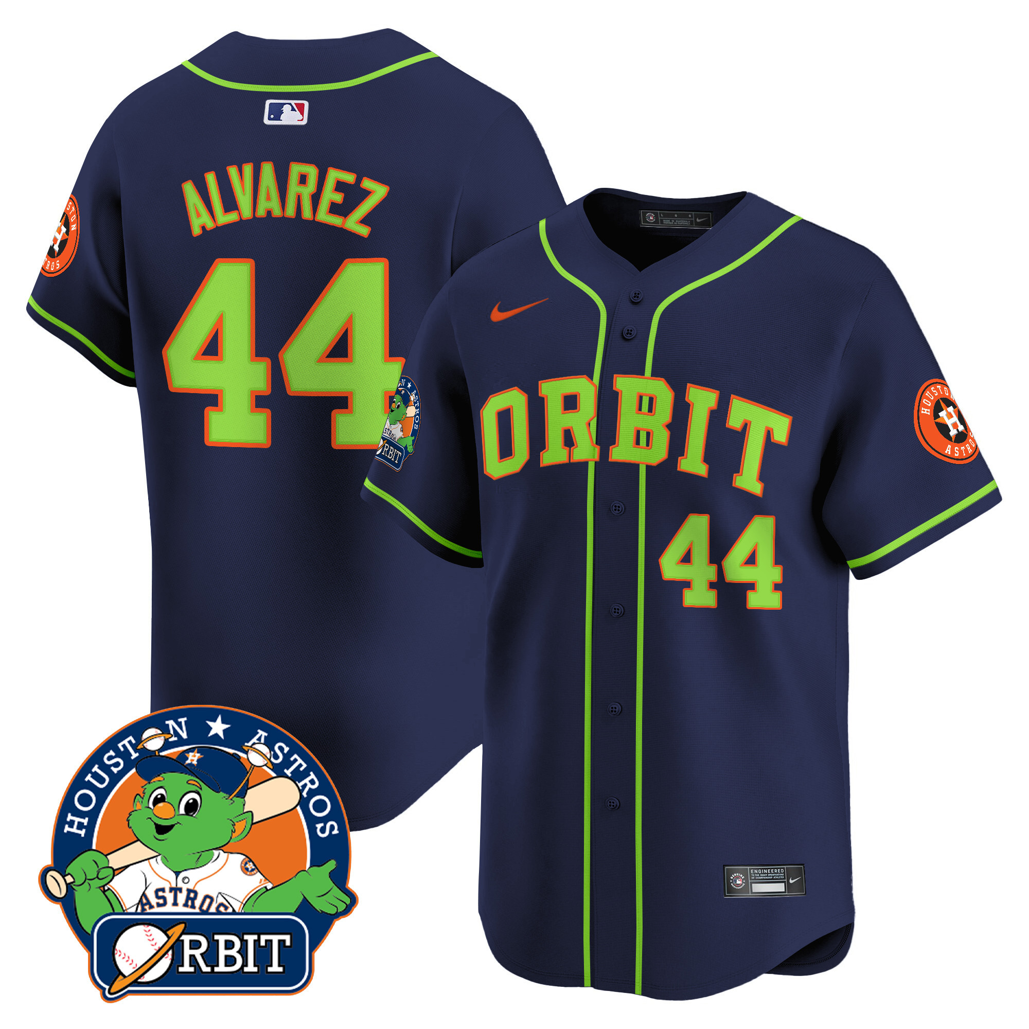 Men's Astros Orbit Patch Vapor Premier Limited Jersey - All Stitched