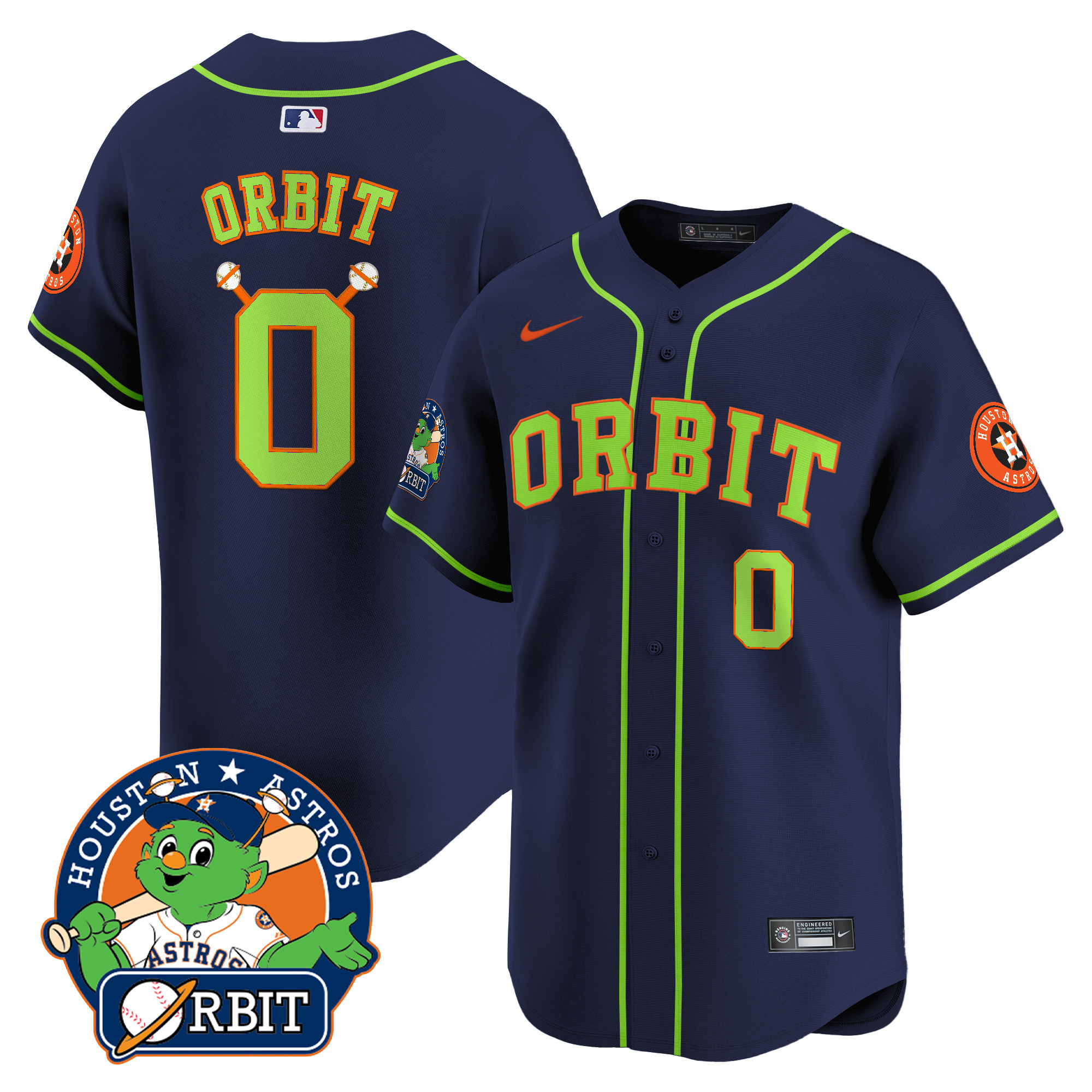 Men's Astros Orbit Patch Vapor Premier Limited Jersey - All Stitched