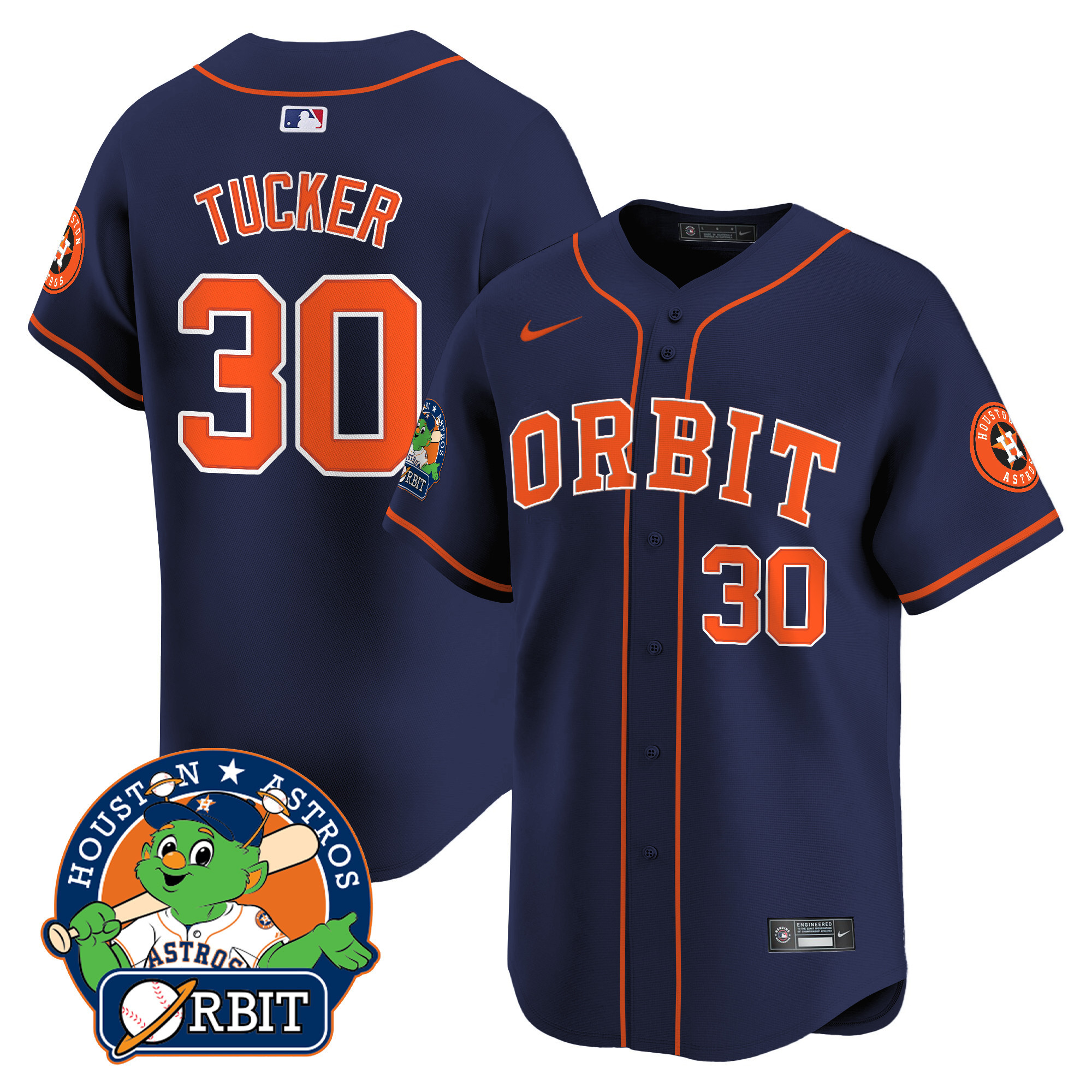 Men's Astros Orbit Patch Vapor Premier Limited Jersey - All Stitched