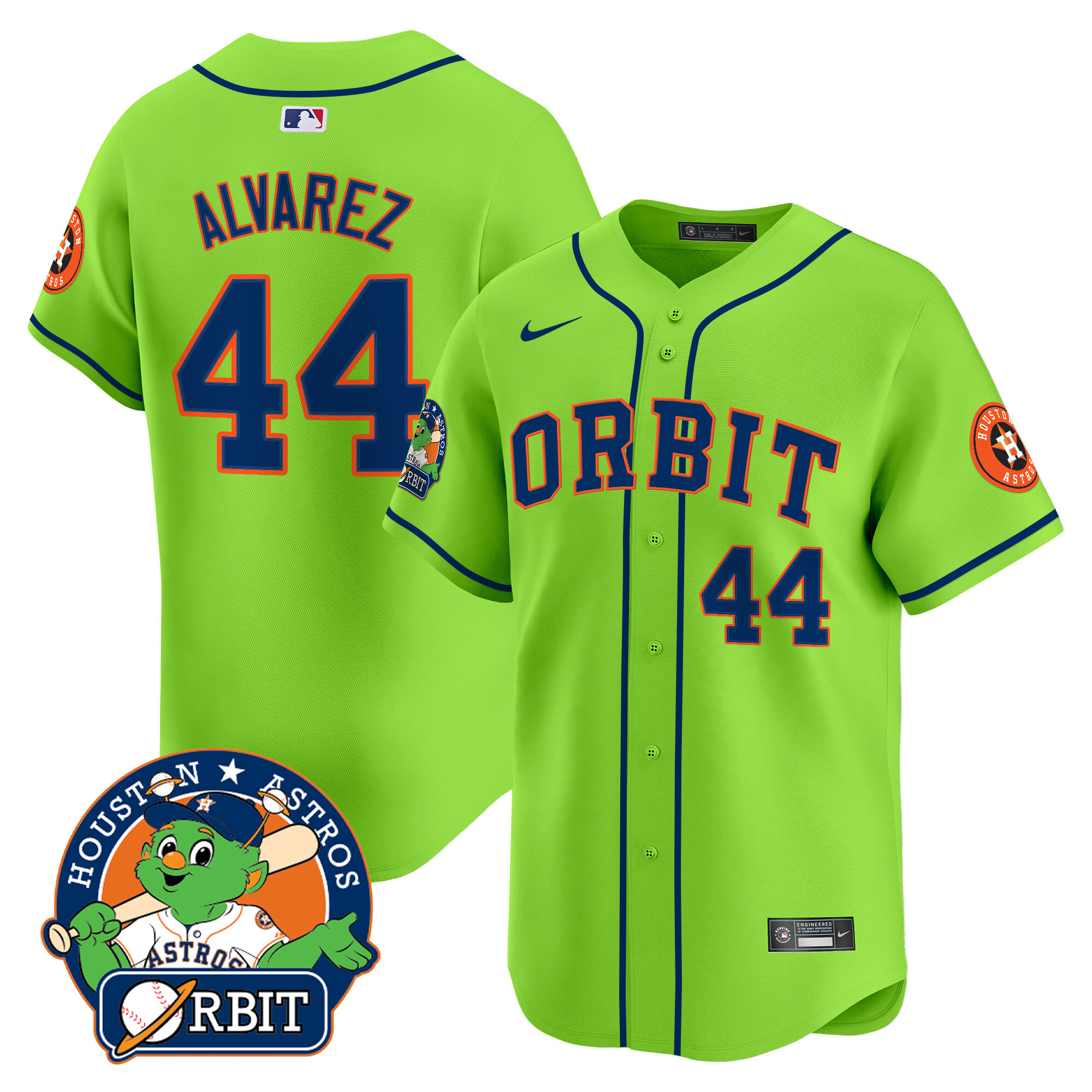 Men's Astros Orbit Patch Vapor Premier Limited Jersey - All Stitched