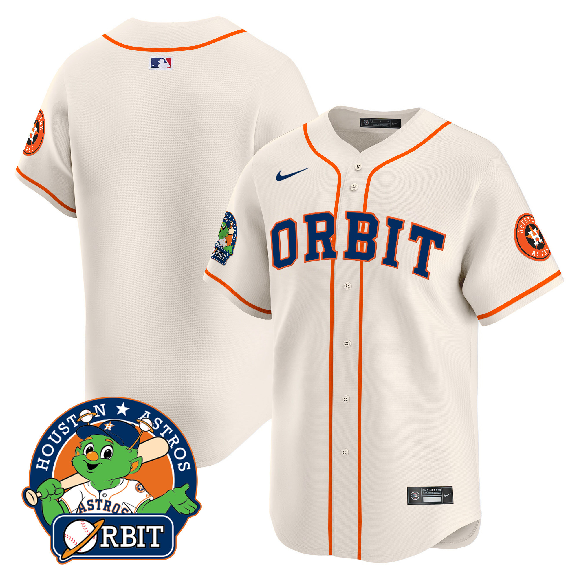 Men's Astros Orbit Patch Vapor Premier Limited Jersey - All Stitched