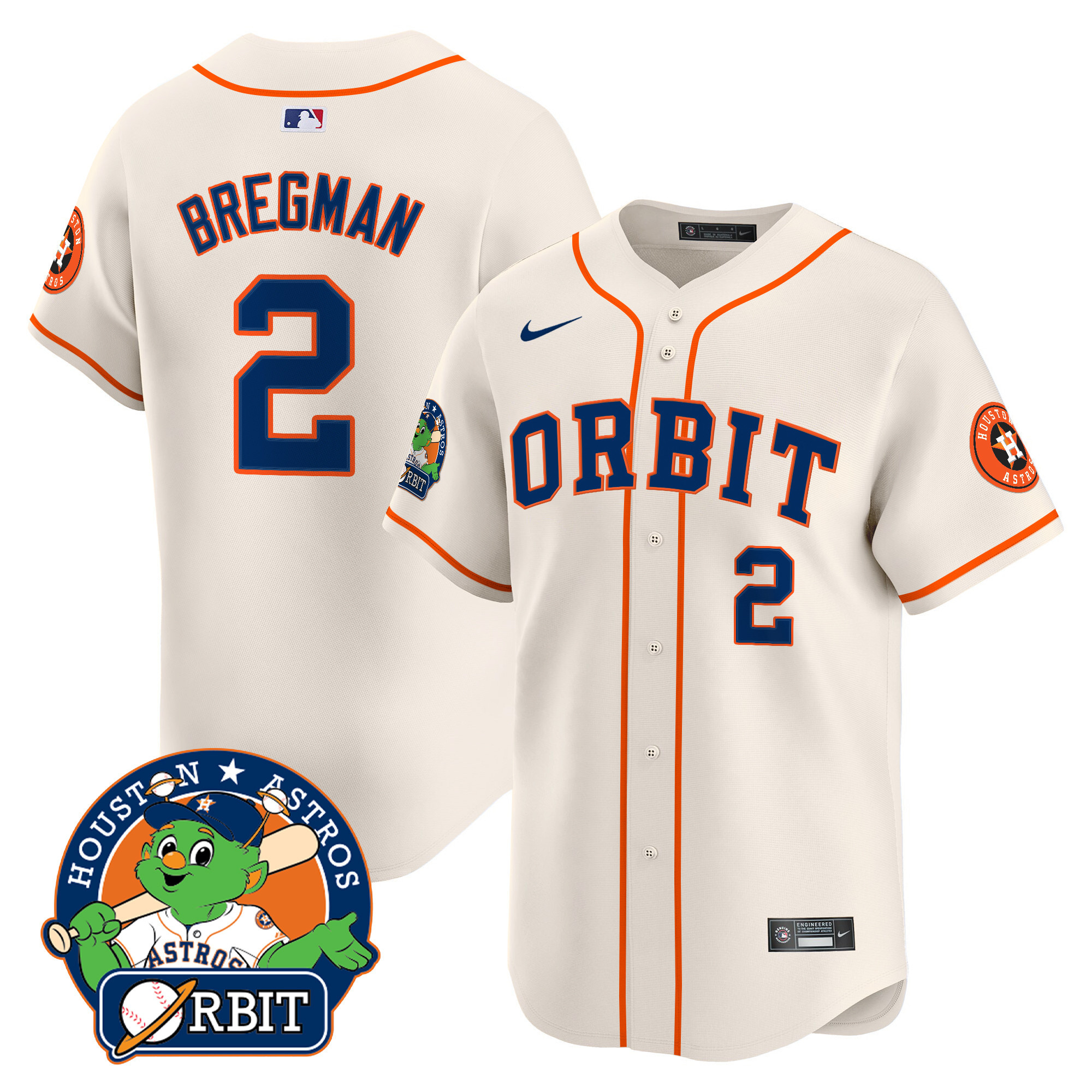 Men's Astros Orbit Patch Vapor Premier Limited Jersey - All Stitched