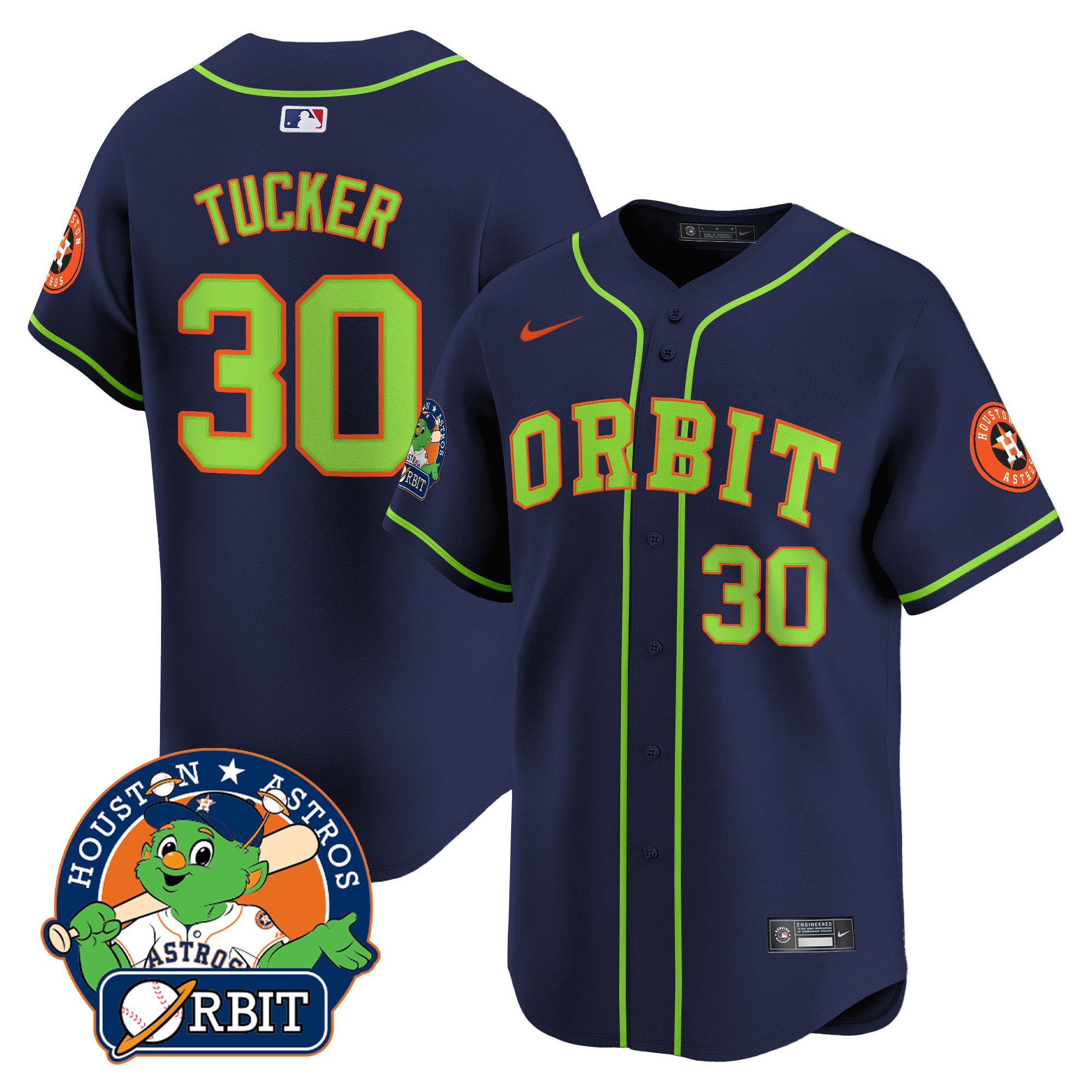 Men's Astros Orbit Patch Vapor Premier Limited Jersey - All Stitched