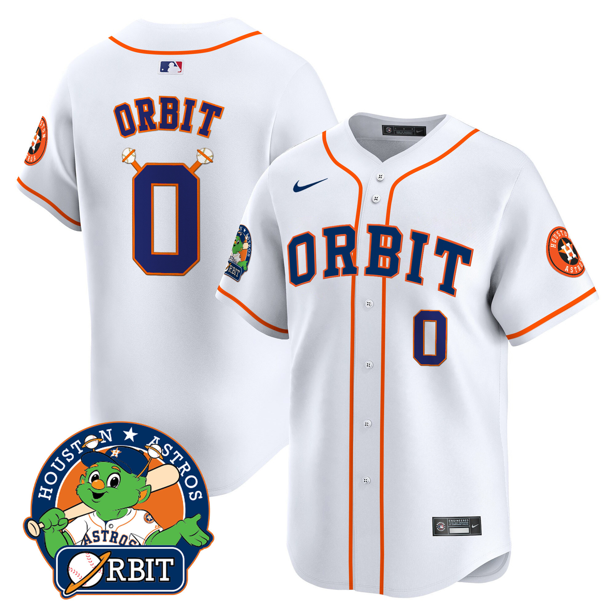 Men's Astros Orbit Patch Vapor Premier Limited Jersey - All Stitched