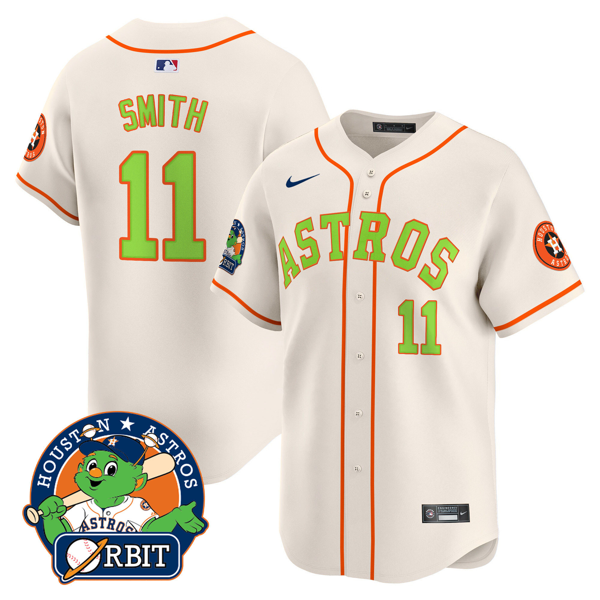 Men's Astros Orbit Patch Vapor Premier Limited Jersey V2 - All Stitched