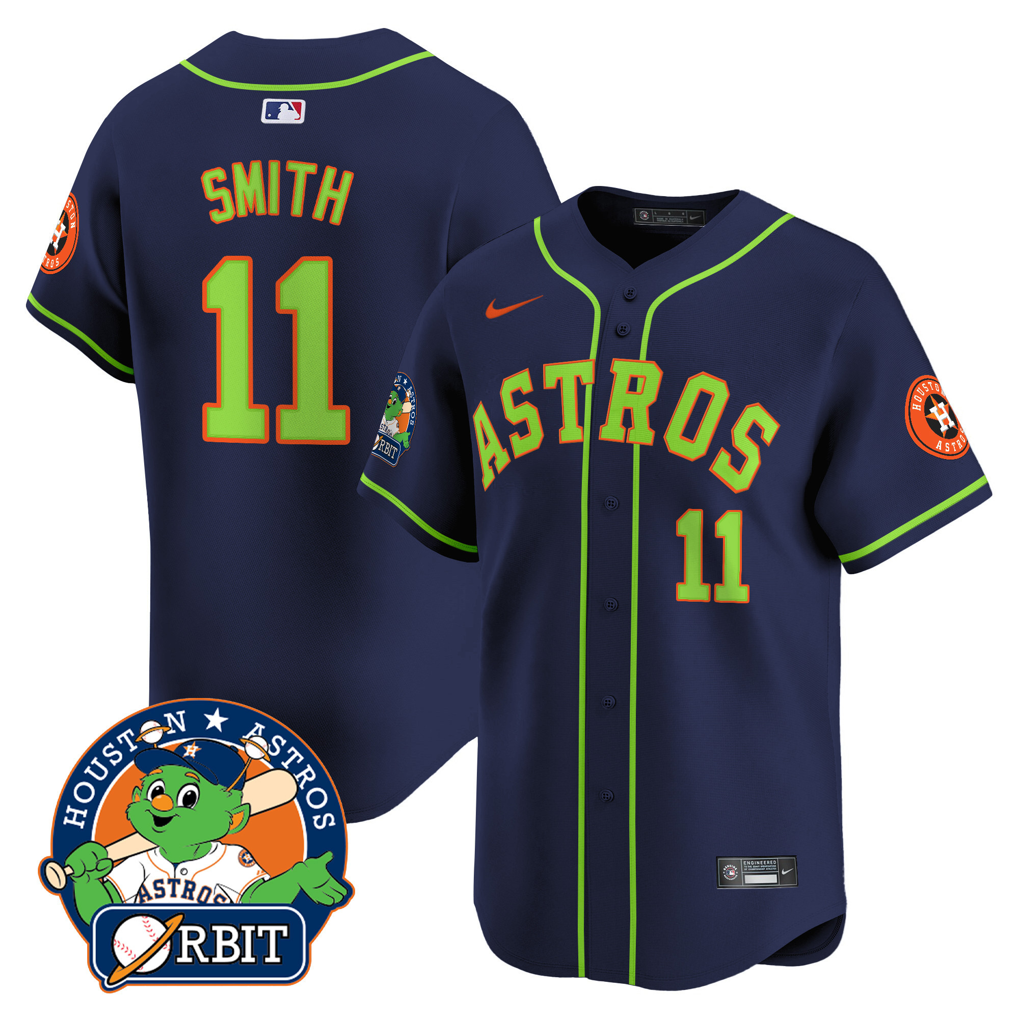 Men's Astros Orbit Patch Vapor Premier Limited Jersey V2 - All Stitched