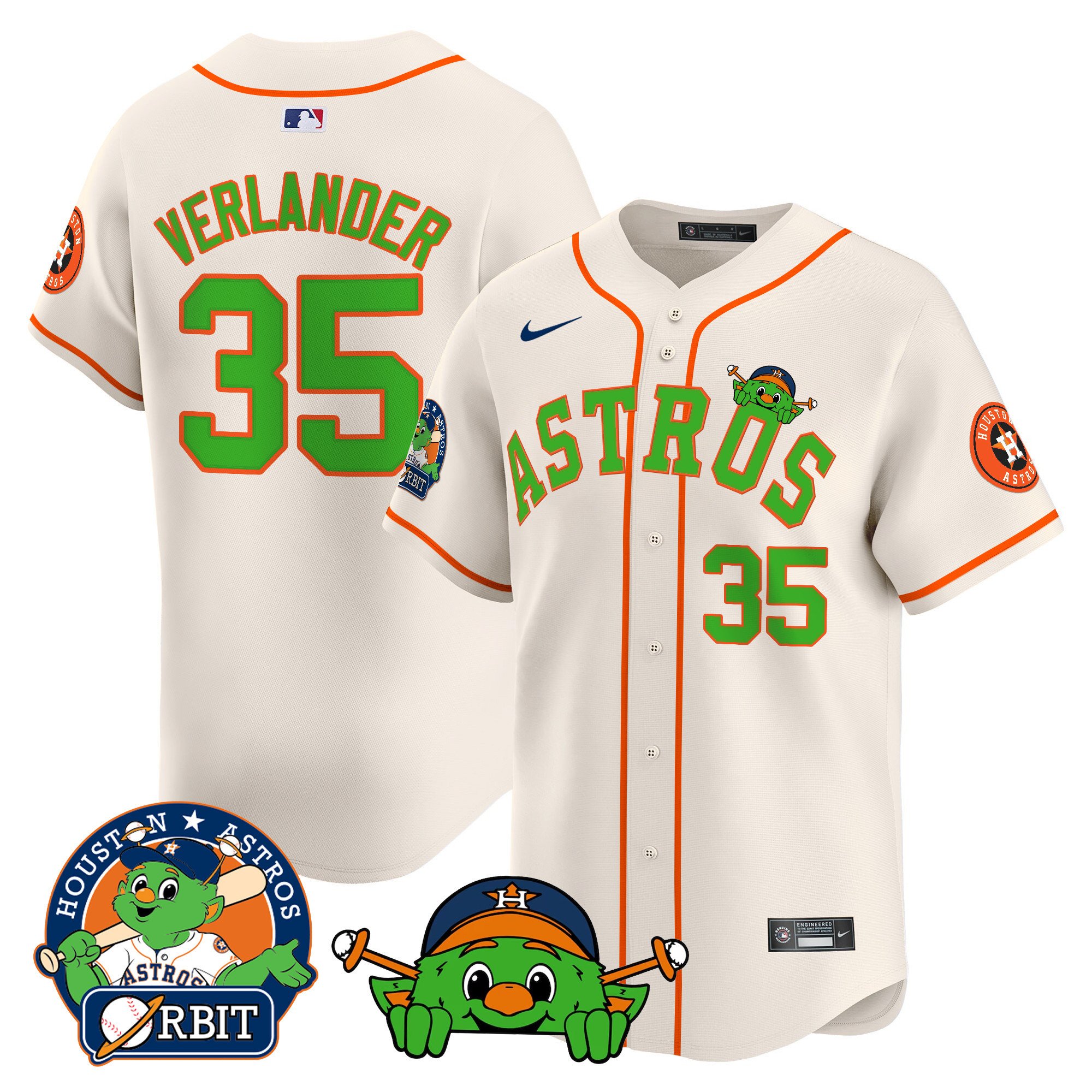 Men's Astros Orbit Patch Vapor Premier Limited Jersey V3 - All Stitched
