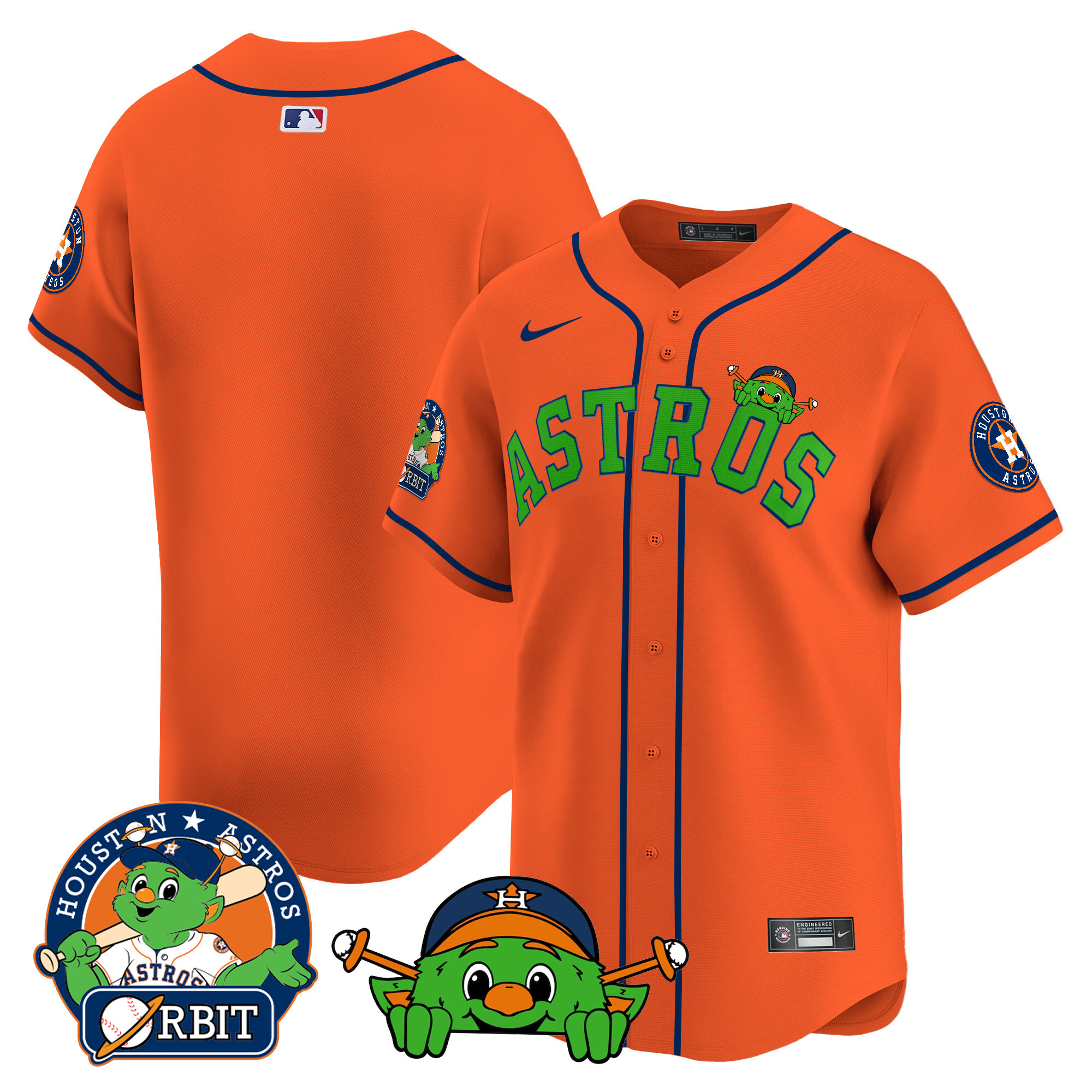 Men's Astros Orbit Patch Vapor Premier Limited Jersey V3 - All Stitched