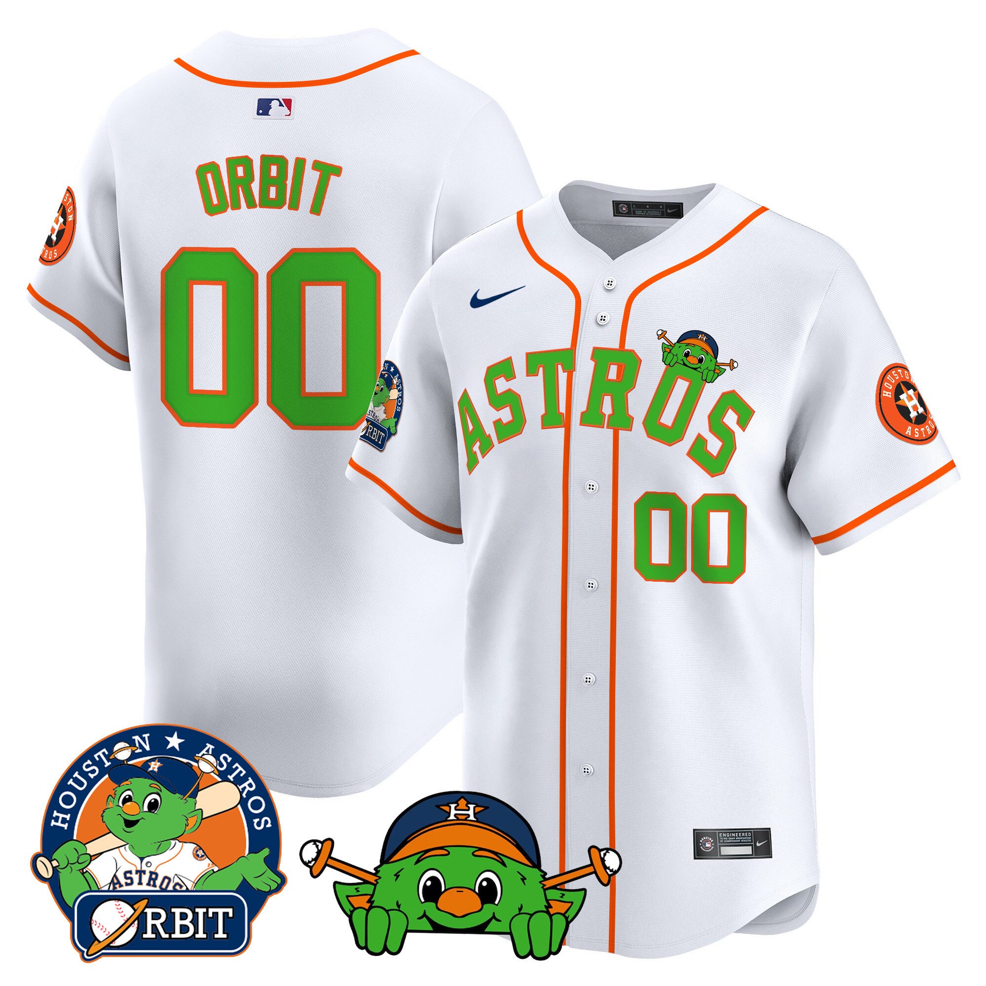 Men's Astros Orbit Patch Vapor Premier Limited Jersey V3 - All Stitched