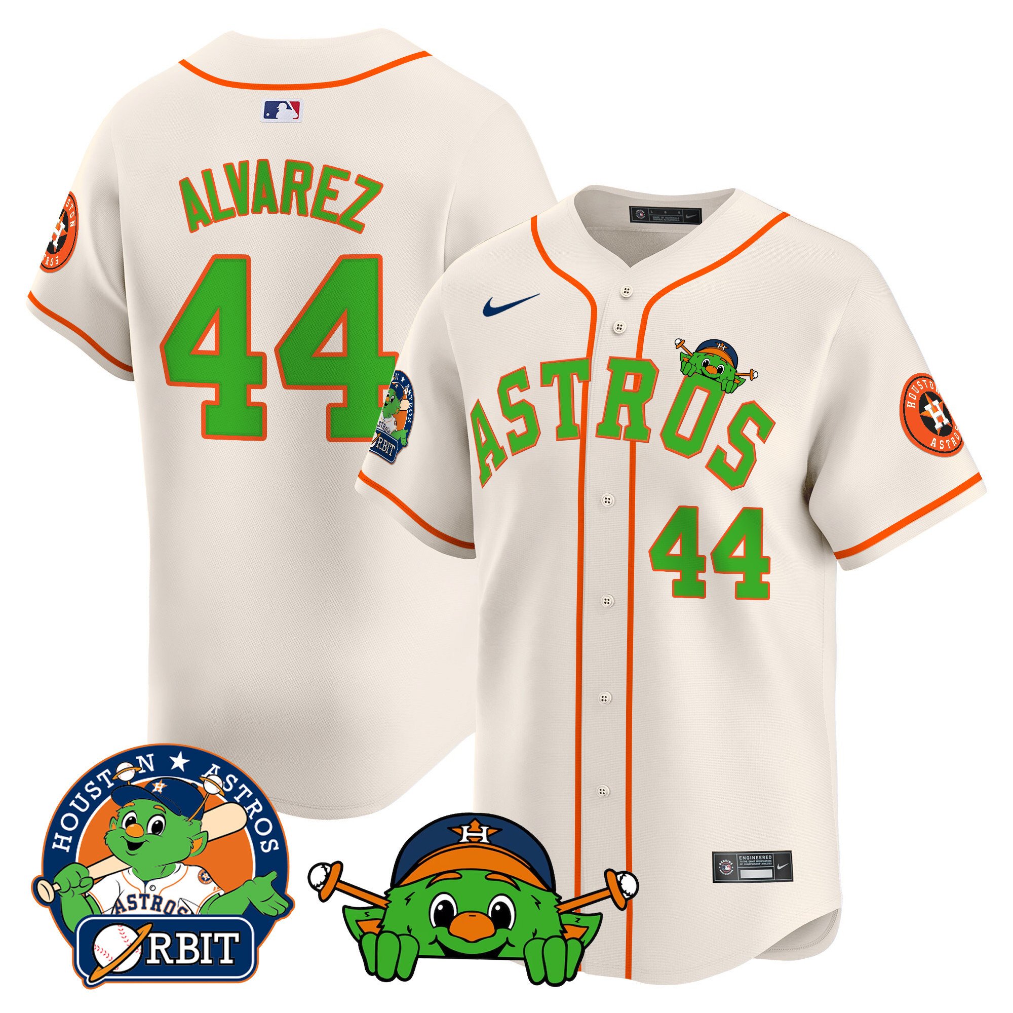Men's Astros Orbit Patch Vapor Premier Limited Jersey V3 - All Stitched
