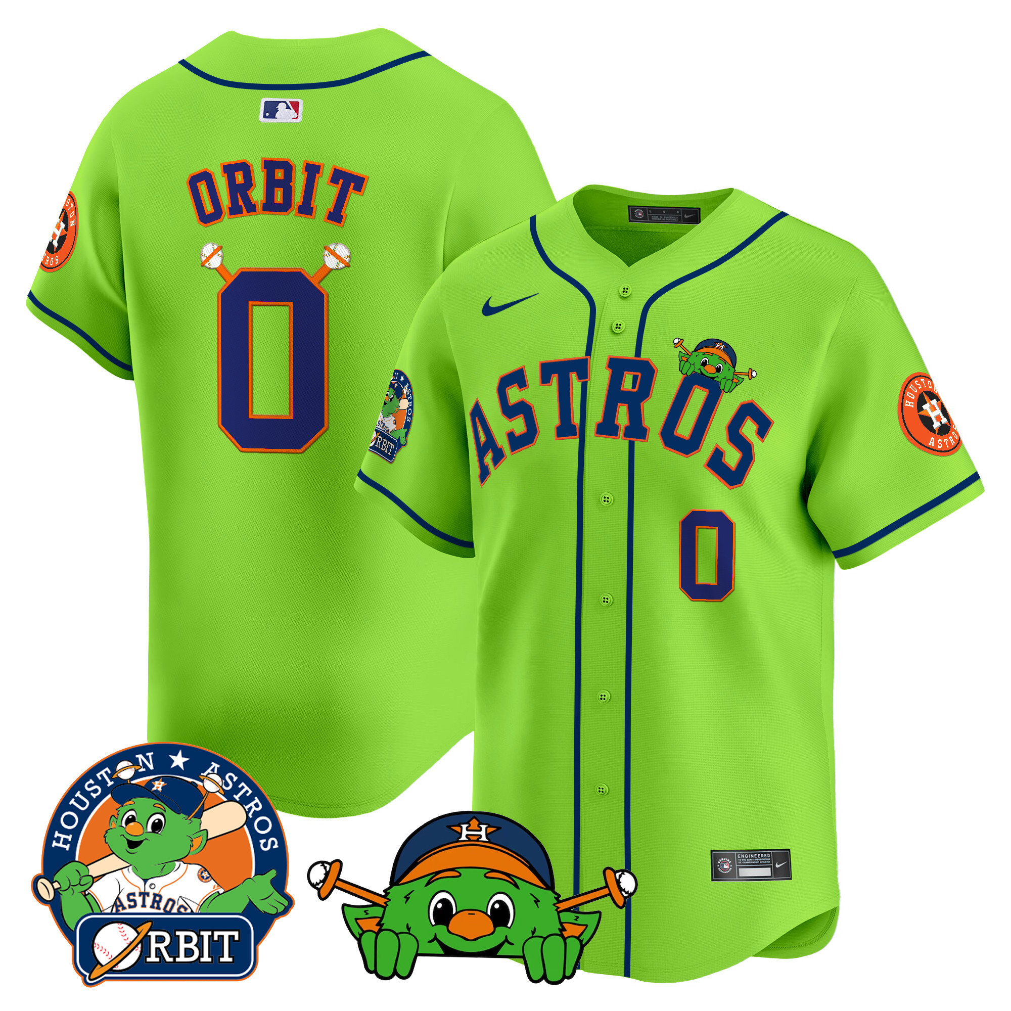 Men's Astros Orbit Patch Vapor Premier Limited Jersey V3 - All Stitched