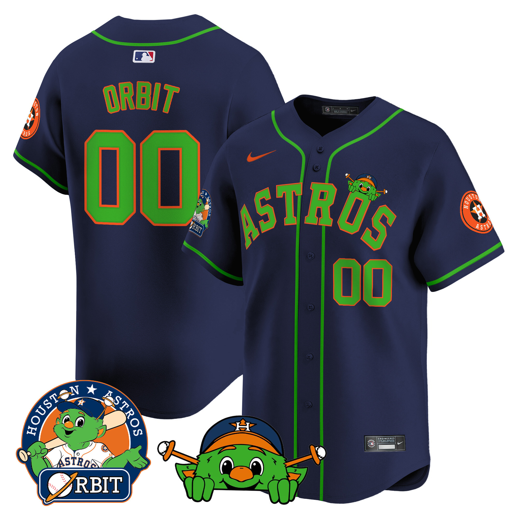 Men's Astros Orbit Patch Vapor Premier Limited Jersey V3 - All Stitched