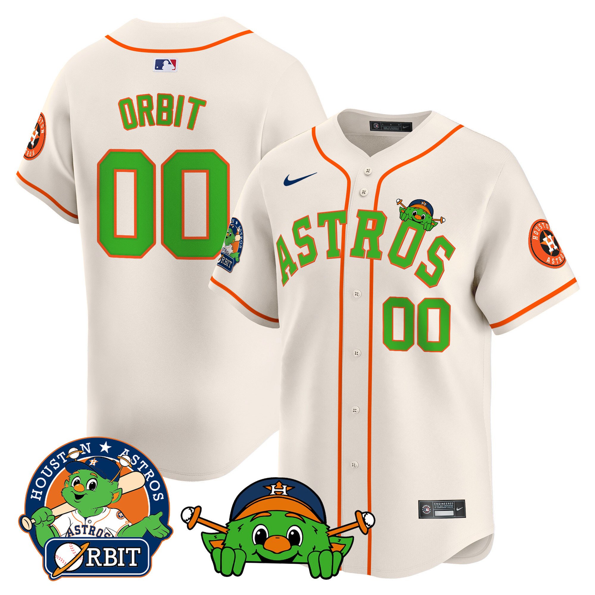Men's Astros Orbit Patch Vapor Premier Limited Jersey V3 - All Stitched