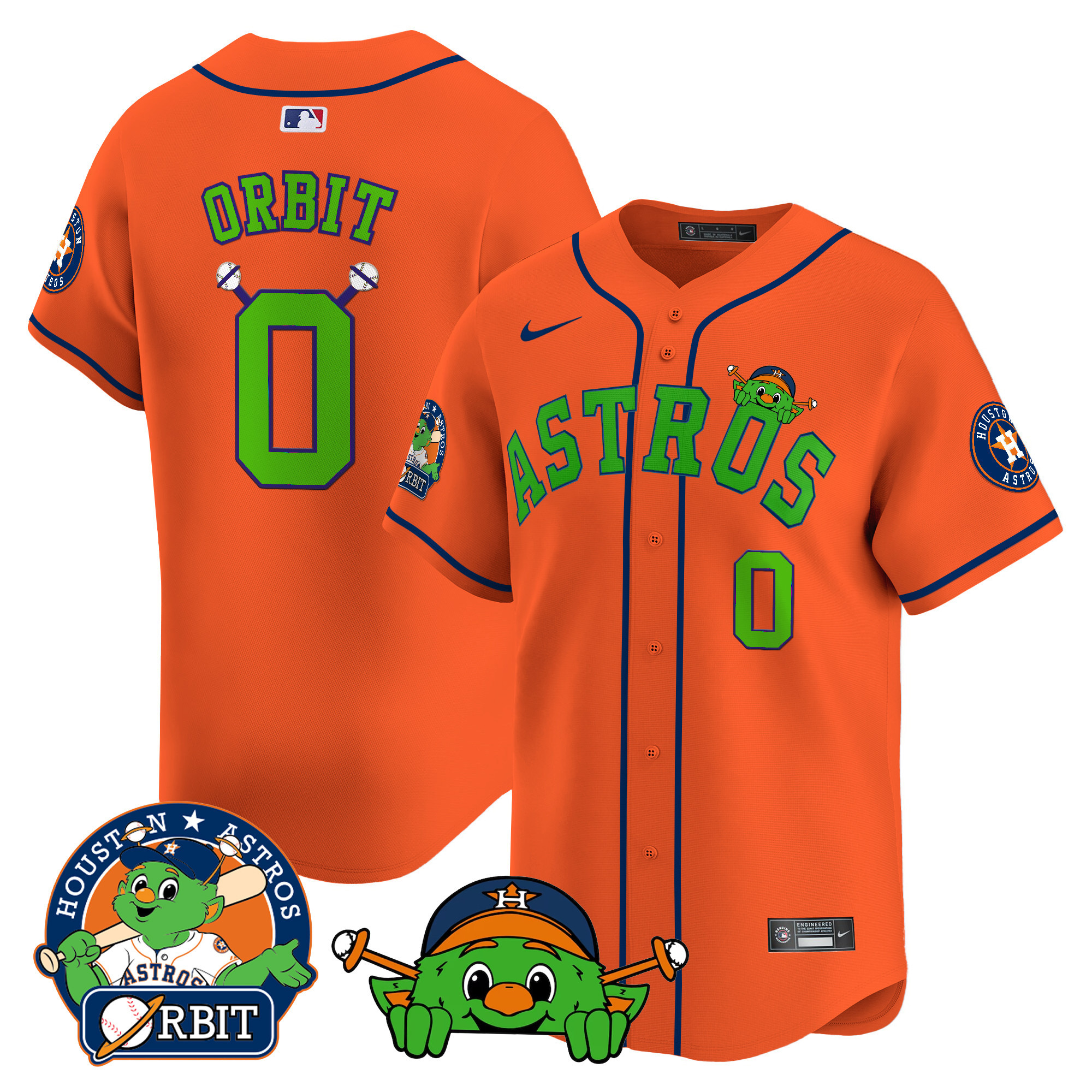 Men's Astros Orbit Patch Vapor Premier Limited Jersey V3 - All Stitched