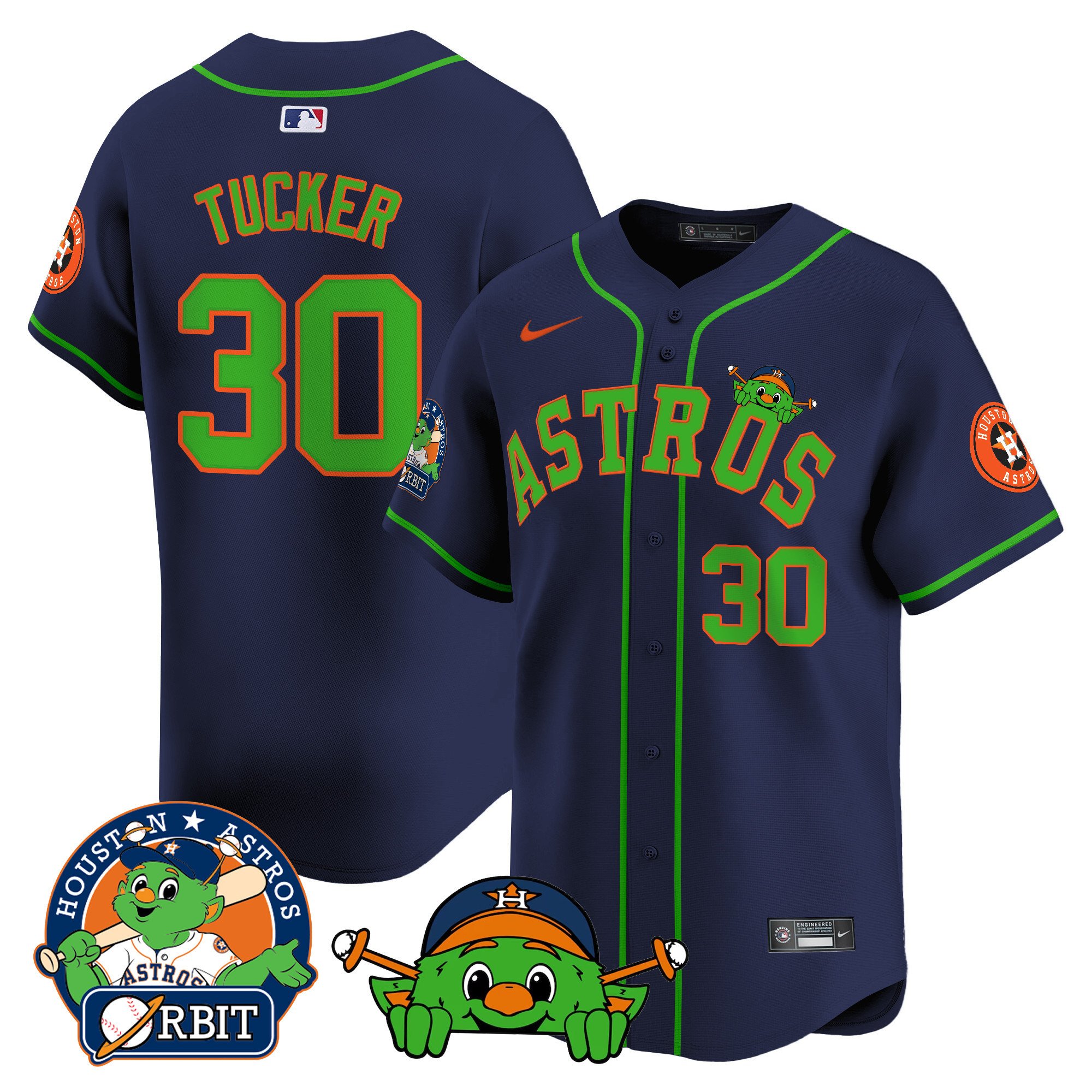 Men's Astros Orbit Patch Vapor Premier Limited Jersey V3 - All Stitched