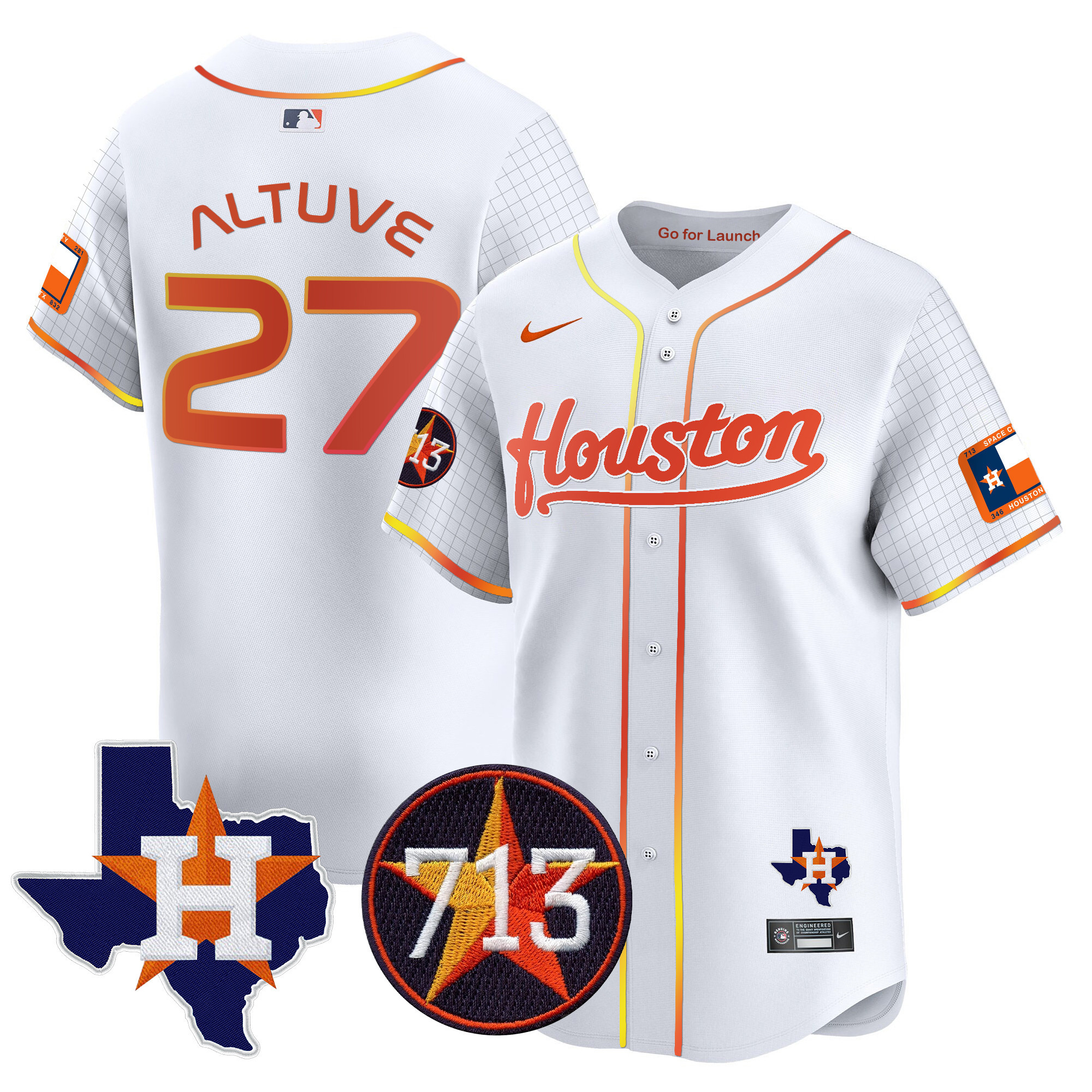 Men's Astros Space City 713 Patch Vapor Premier Limited Jersey - All Stitched