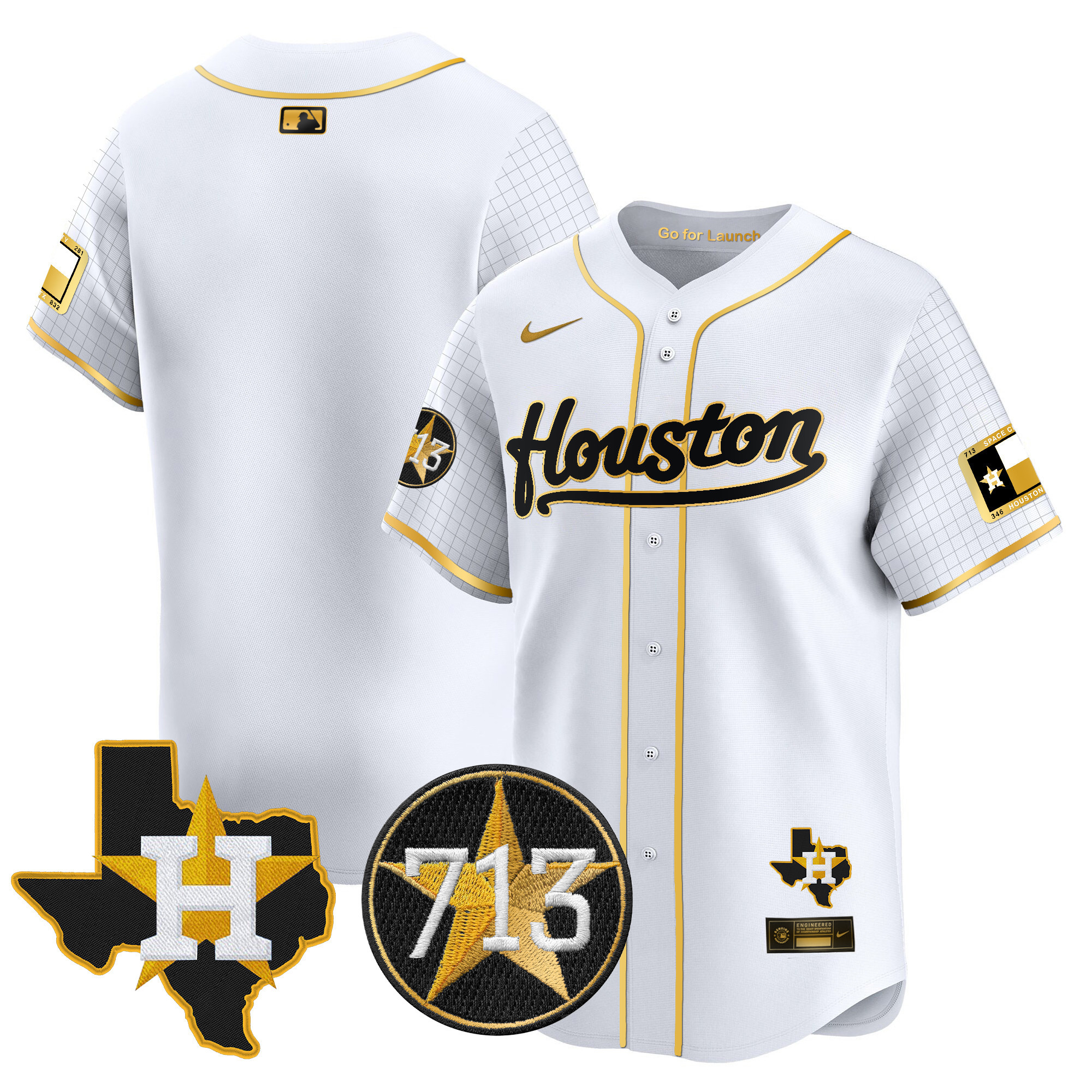 Men's Astros Space City 713 Patch Vapor Premier Limited Jersey - All Stitched