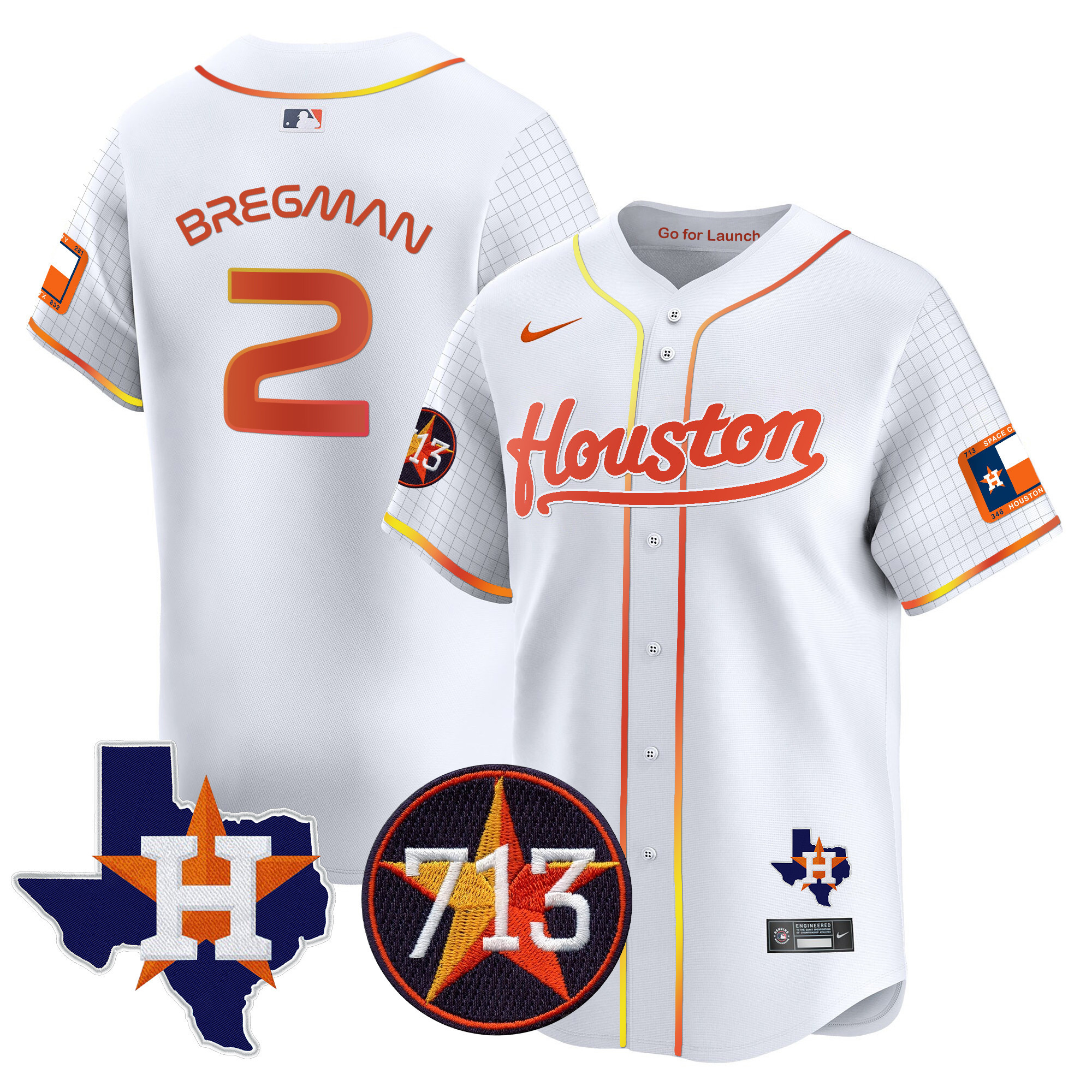 Men's Astros Space City 713 Patch Vapor Premier Limited Jersey - All Stitched