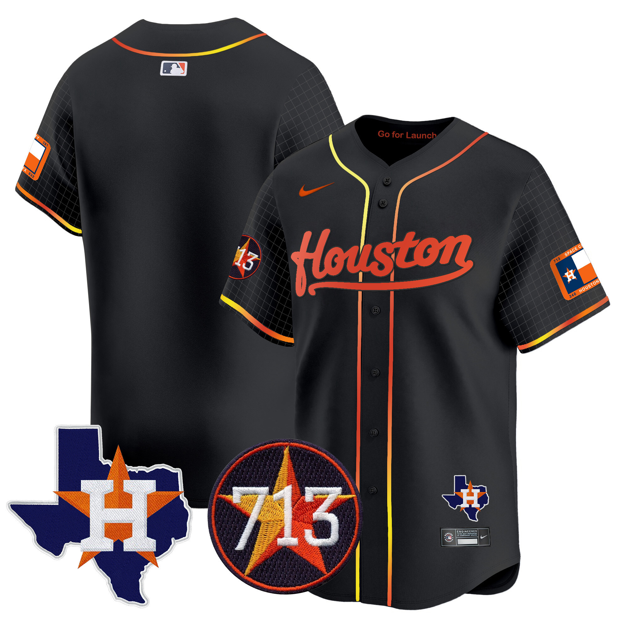 Men's Astros Space City 713 Patch Vapor Premier Limited Jersey - All Stitched