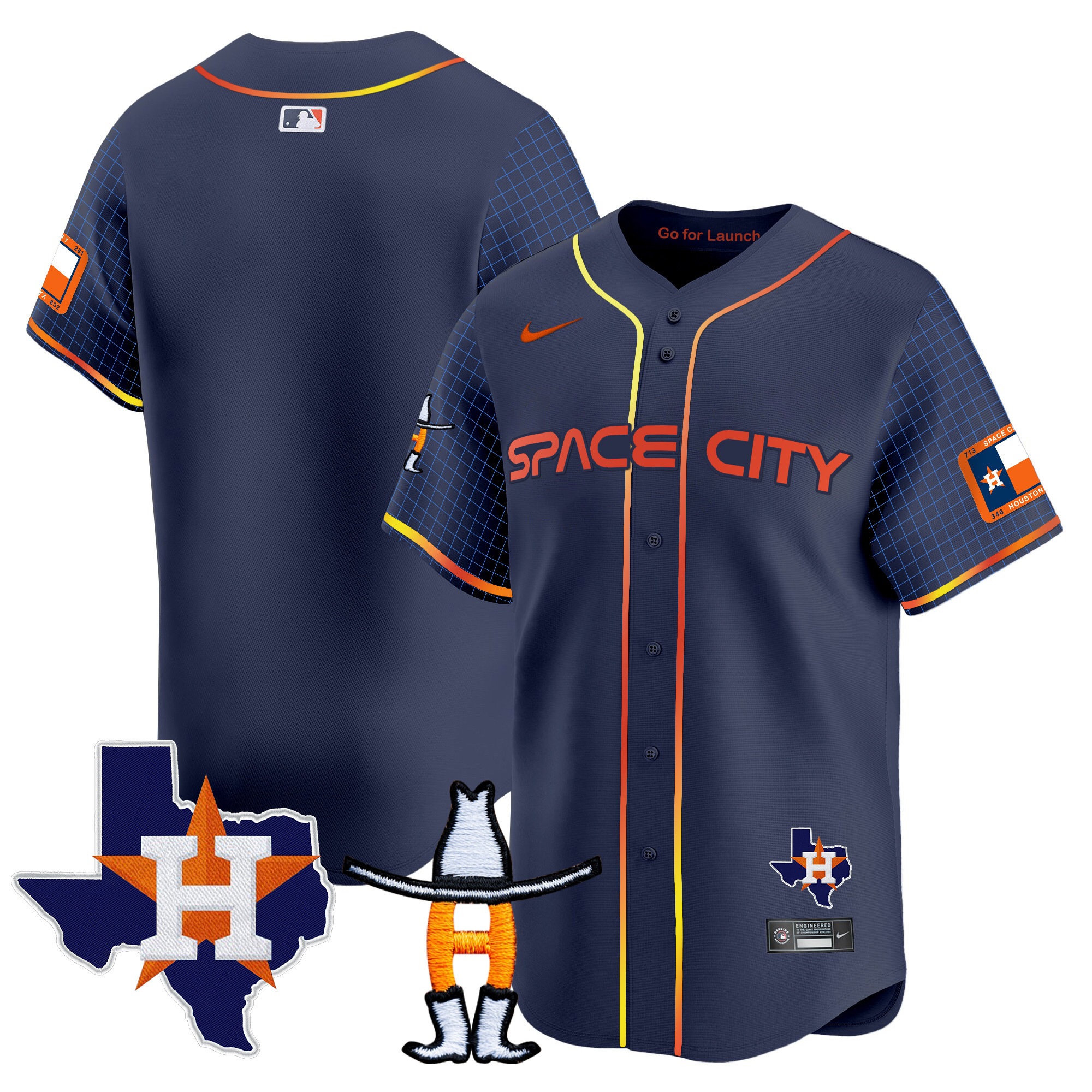Men's Astros Space City Texas Patch Vapor Premier Limited Jersey - All Stitched