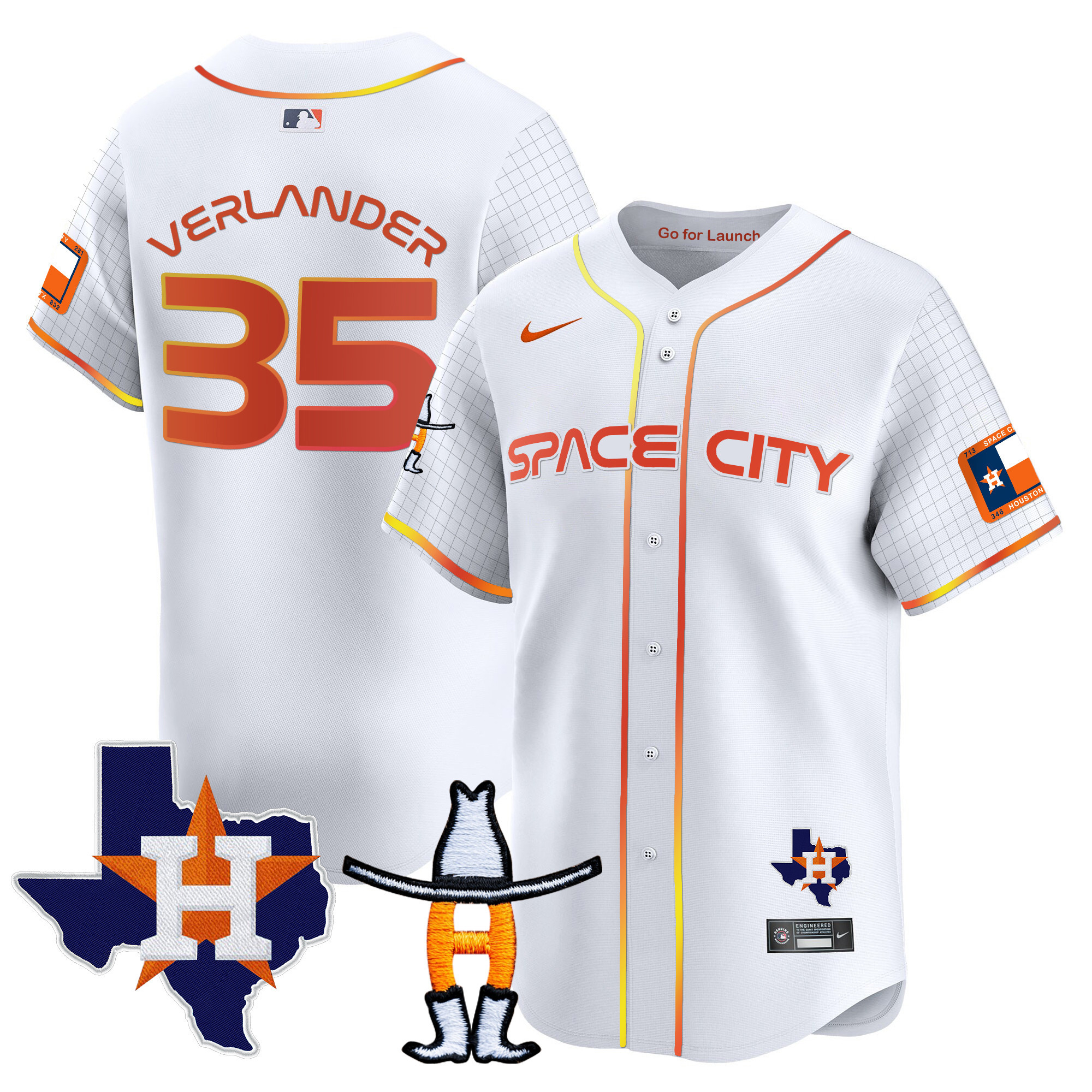 Men's Astros Space City Texas Patch Vapor Premier Limited Jersey - All Stitched