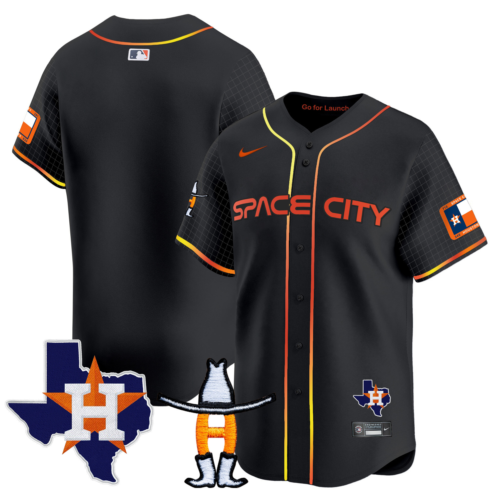 Men's Astros Space City Texas Patch Vapor Premier Limited Jersey - All Stitched