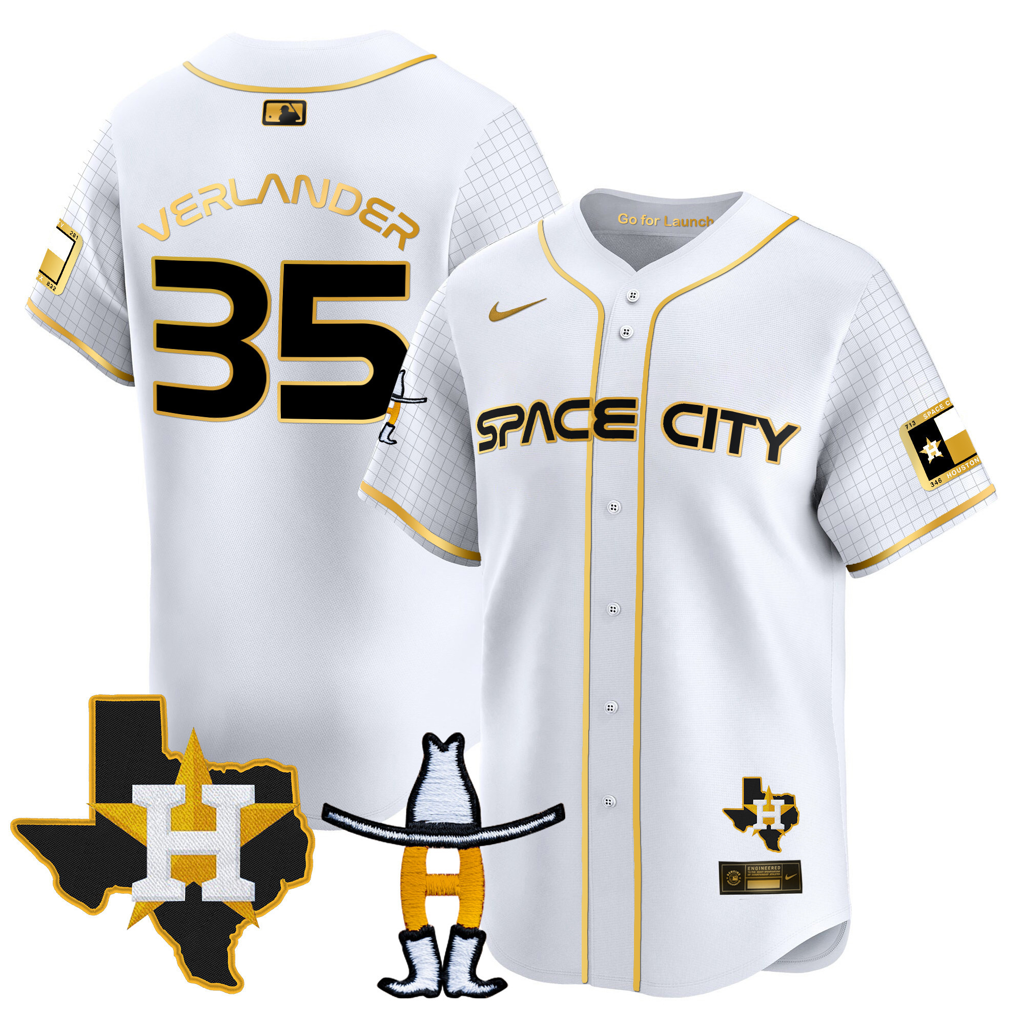 Men's Astros Space City Texas Patch Vapor Premier Limited Jersey - All Stitched