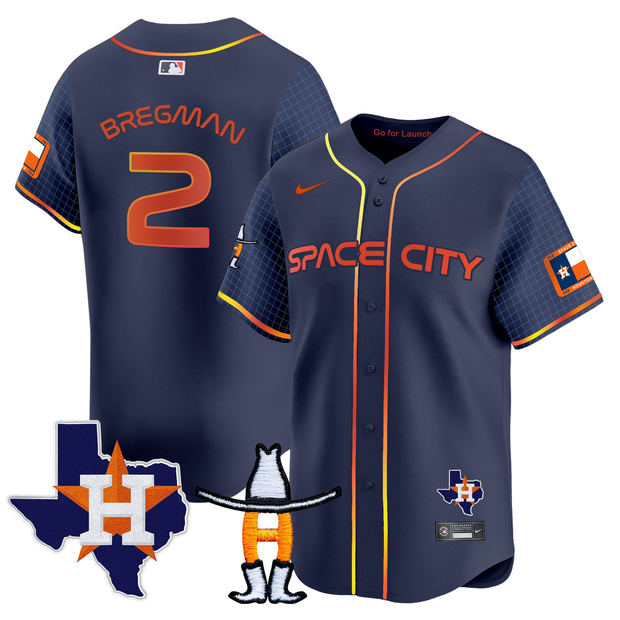 Men's Astros Space City Texas Patch Vapor Premier Limited Jersey - All Stitched