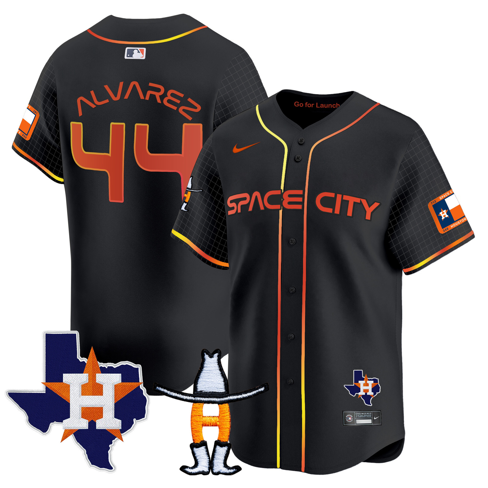 Men's Astros Space City Texas Patch Vapor Premier Limited Jersey - All Stitched