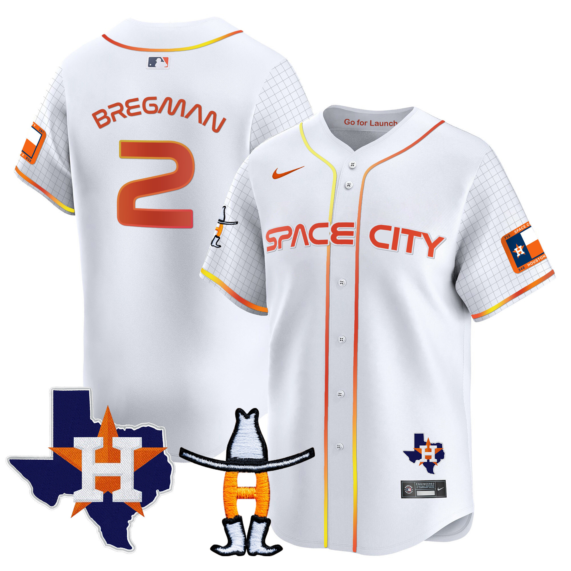 Men's Astros Space City Texas Patch Vapor Premier Limited Jersey - All Stitched