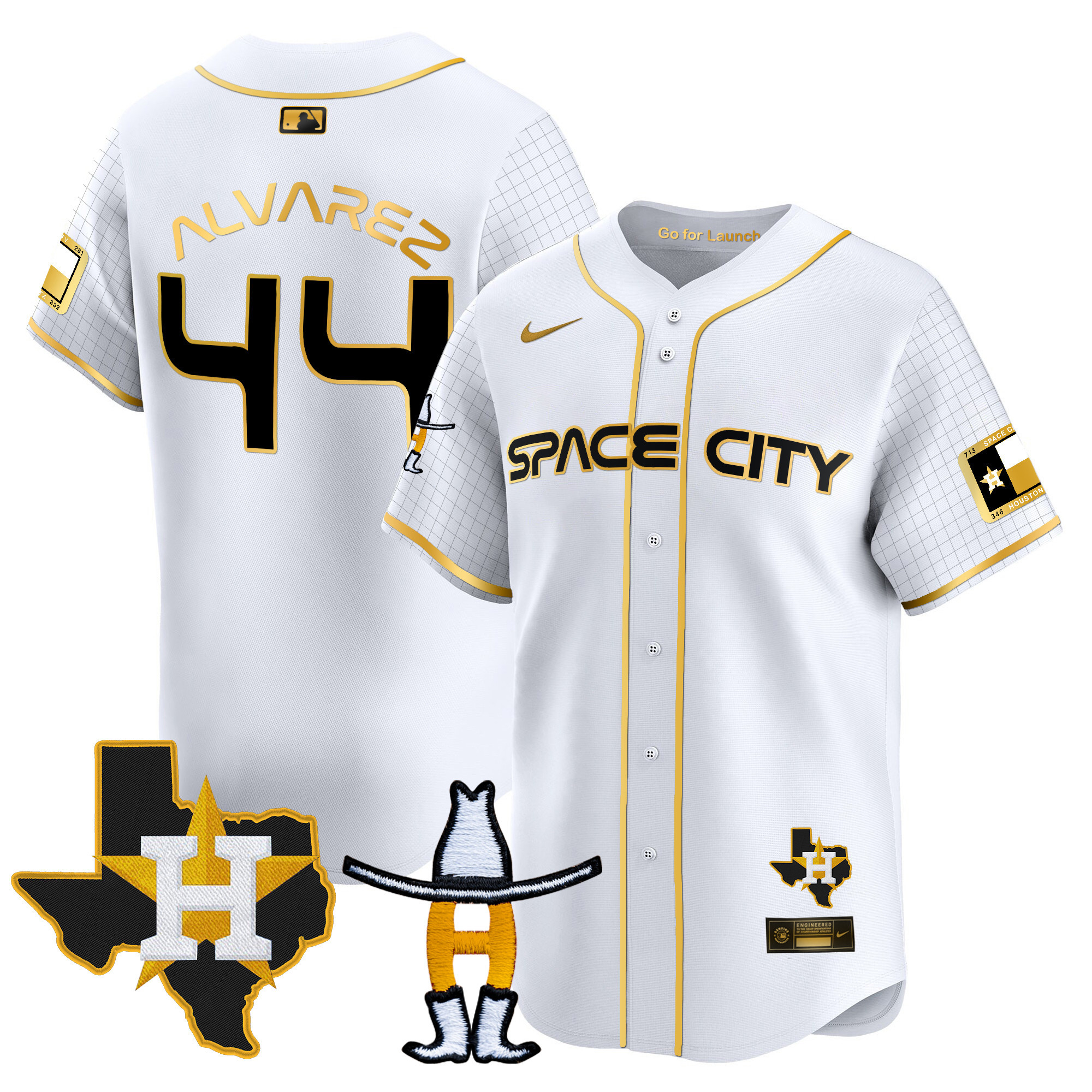 Men's Astros Space City Texas Patch Vapor Premier Limited Jersey - All Stitched
