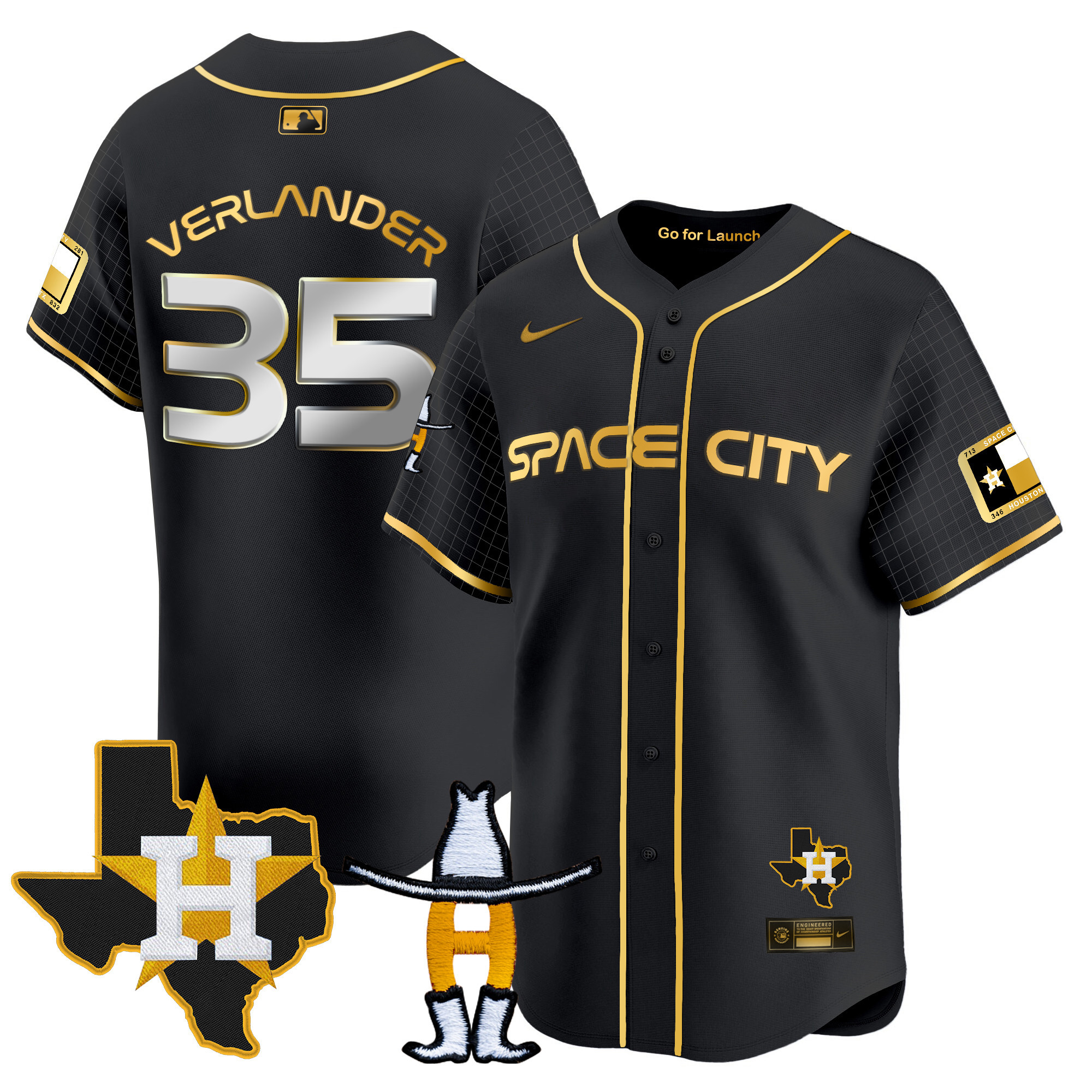 Men's Astros Space City Texas Patch Vapor Premier Limited Jersey - All Stitched