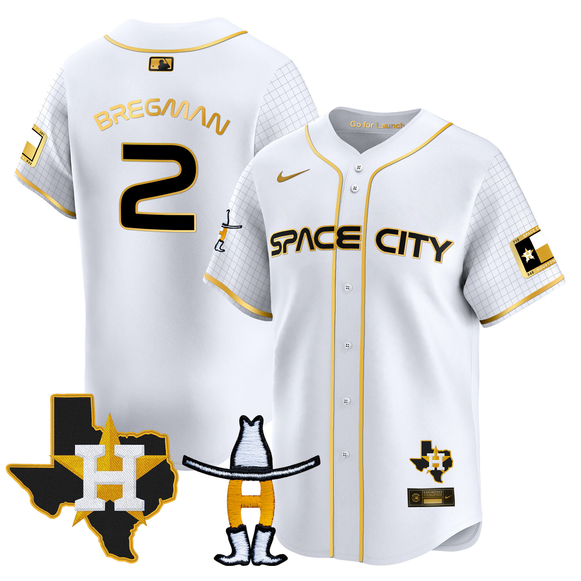 Men's Astros Space City Texas Patch Vapor Premier Limited Jersey - All Stitched