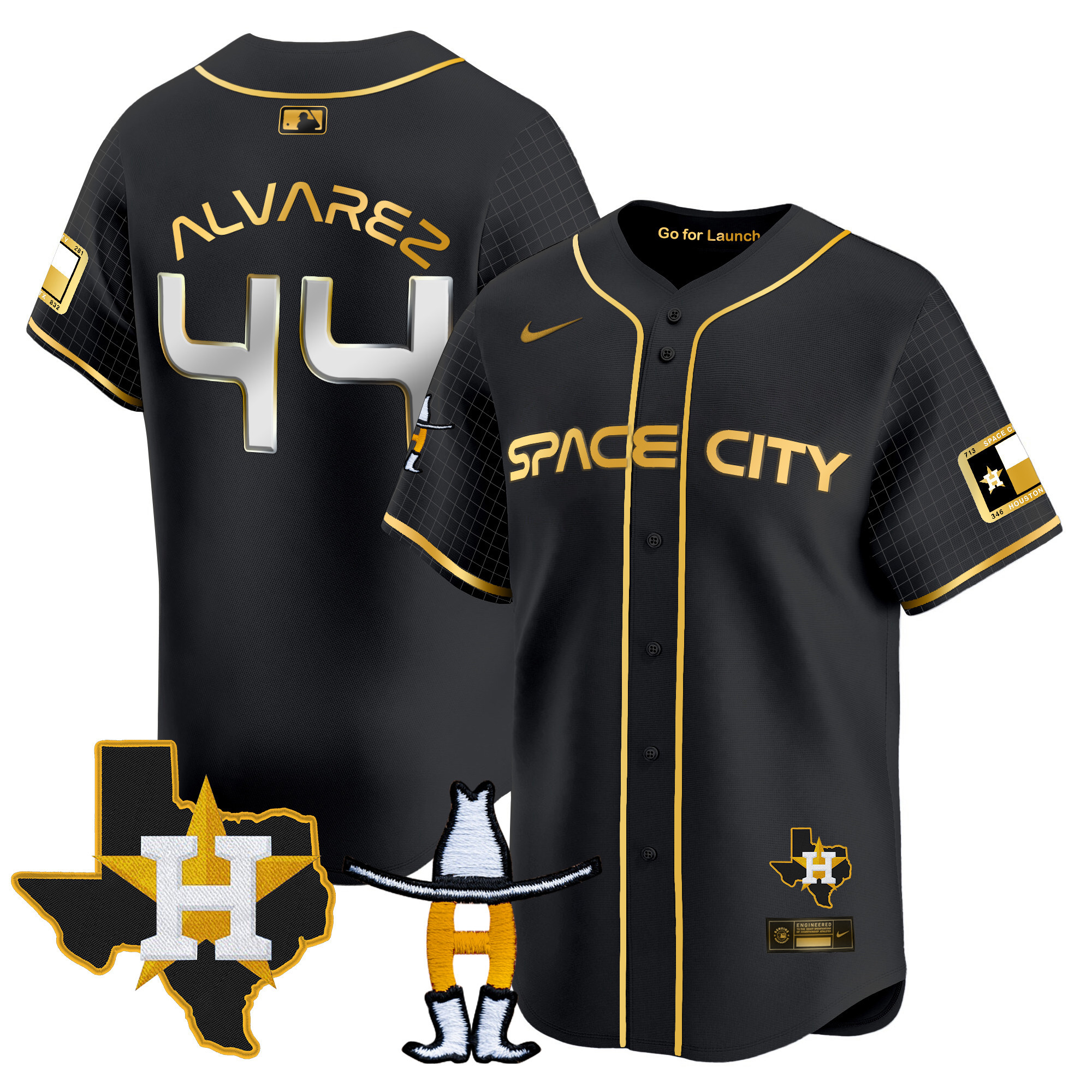 Men's Astros Space City Texas Patch Vapor Premier Limited Jersey - All Stitched