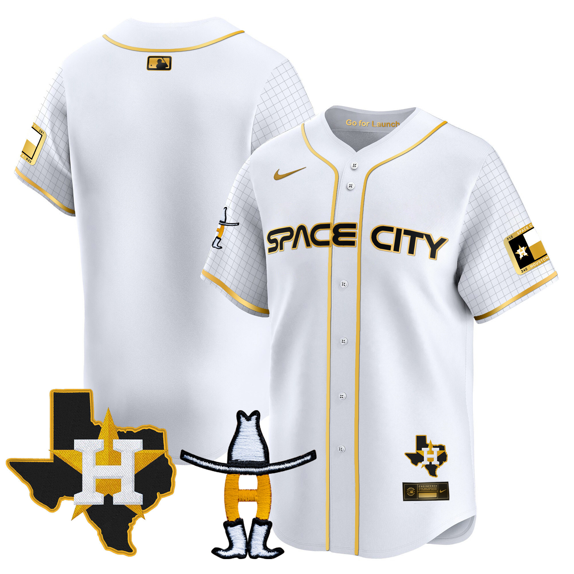 Men's Astros Space City Texas Patch Vapor Premier Limited Jersey - All Stitched