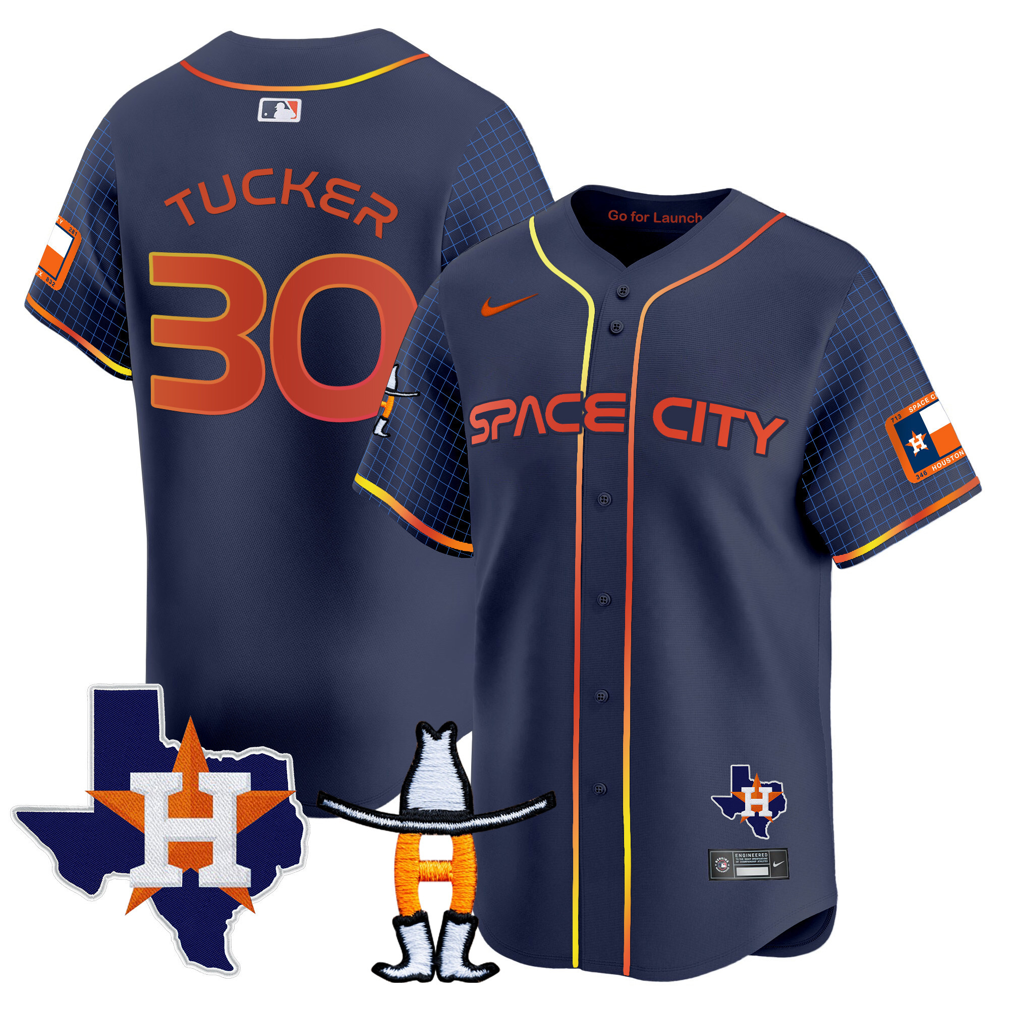 Men's Astros Space City Texas Patch Vapor Premier Limited Jersey - All Stitched