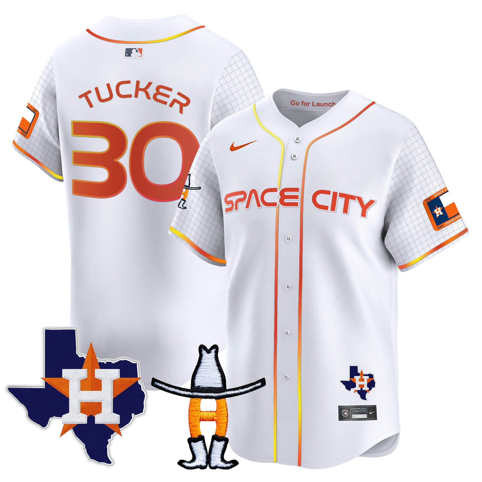 Men's Astros Space City Texas Patch Vapor Premier Limited Jersey - All Stitched
