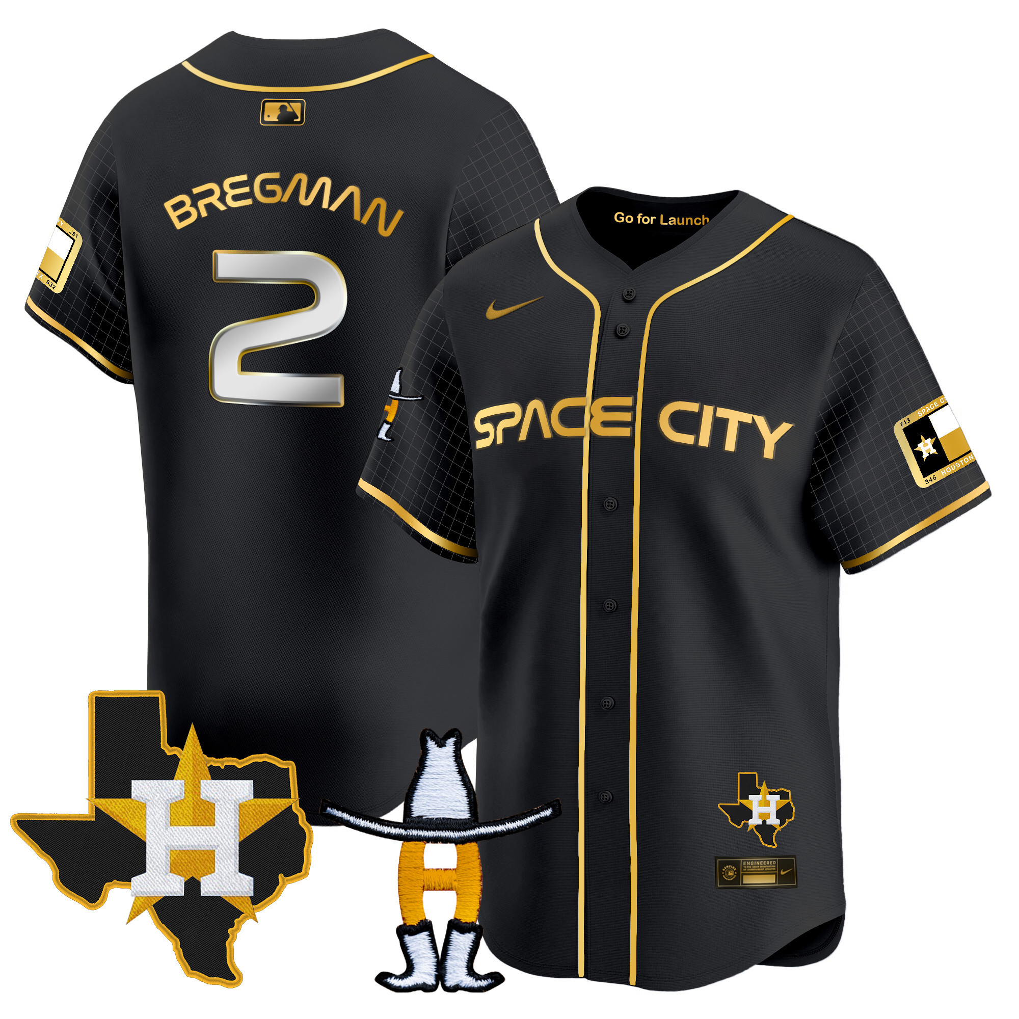 Men's Astros Space City Texas Patch Vapor Premier Limited Jersey - All Stitched