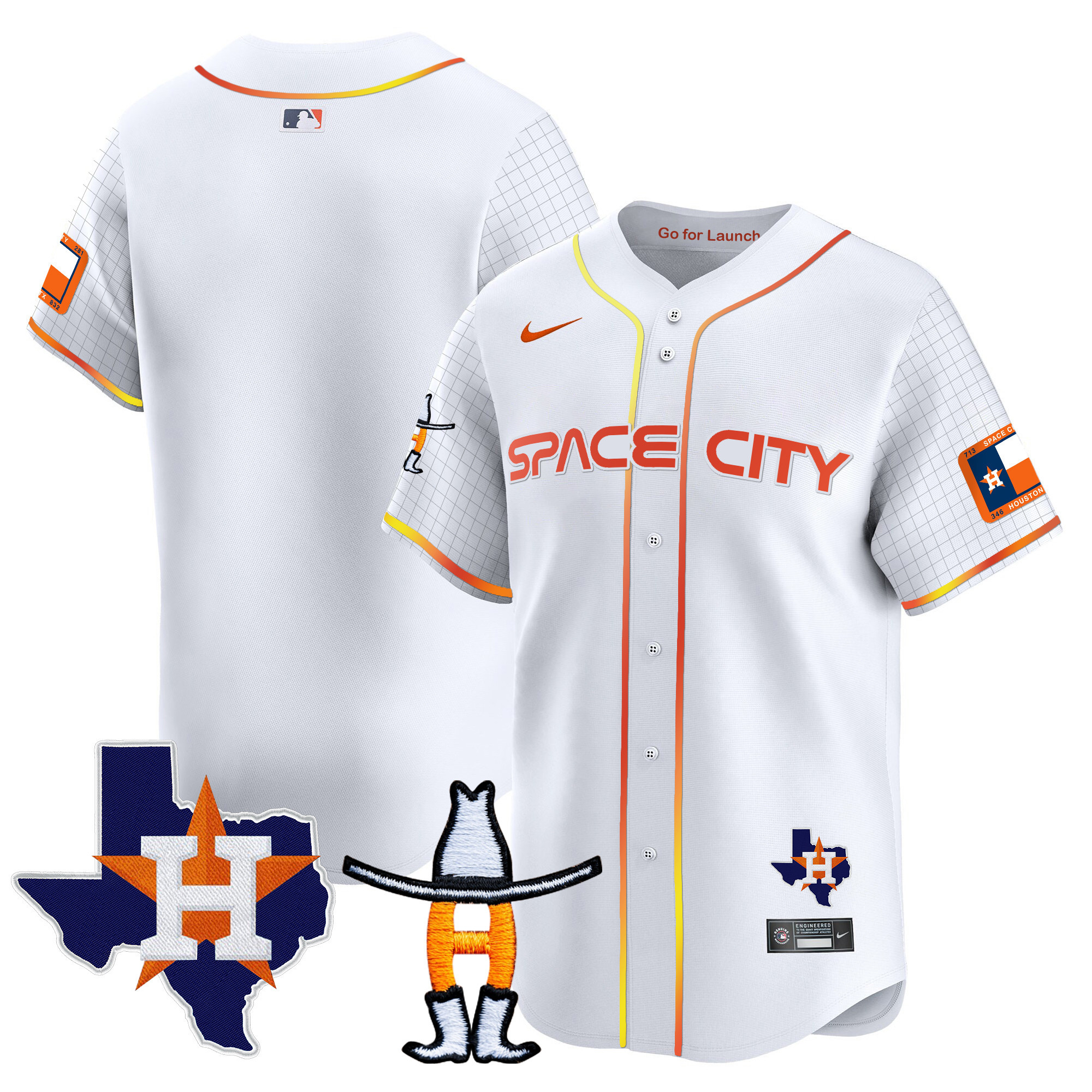 Men's Astros Space City Texas Patch Vapor Premier Limited Jersey - All Stitched