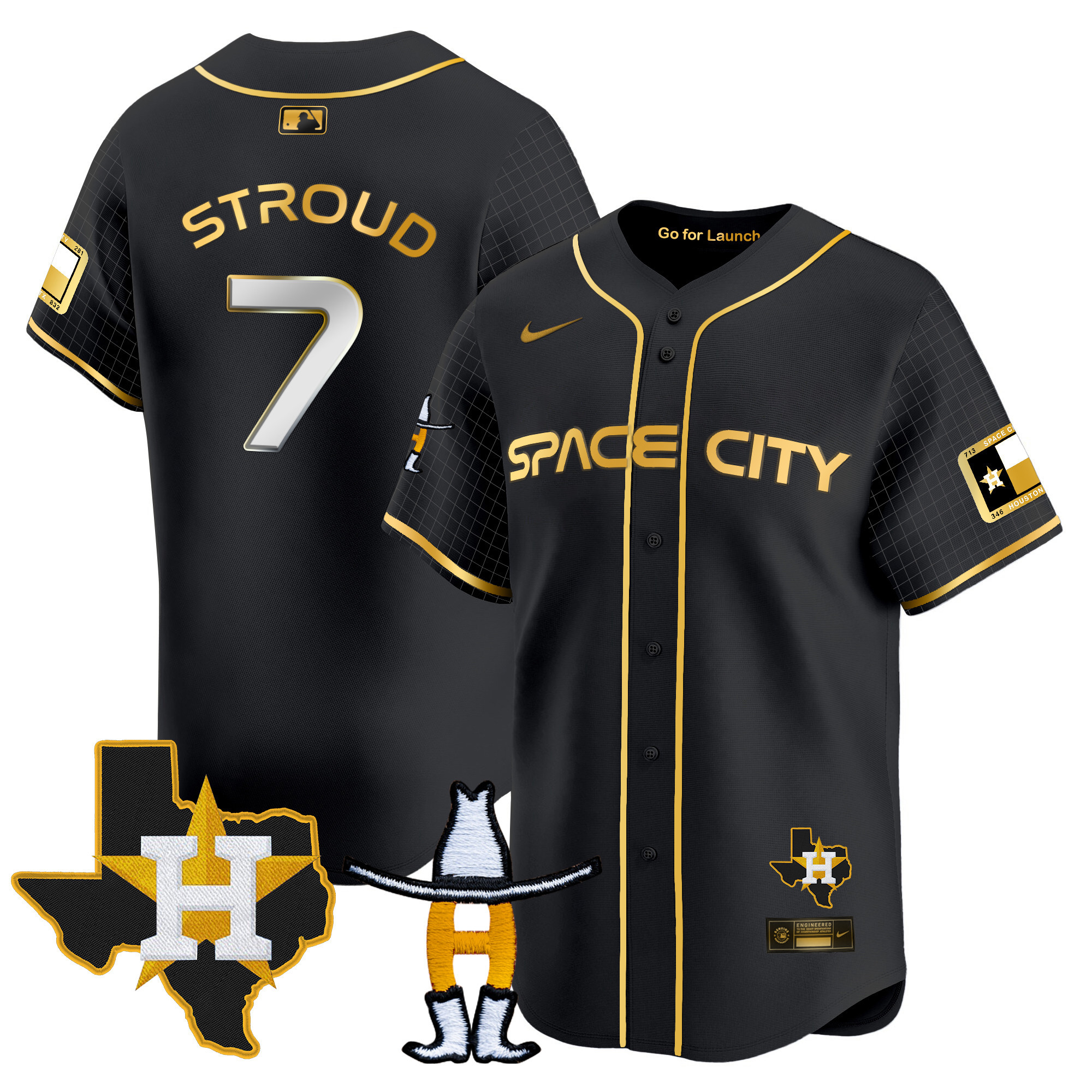 Men's Astros Space City Texas Patch Vapor Premier Limited Jersey - All Stitched