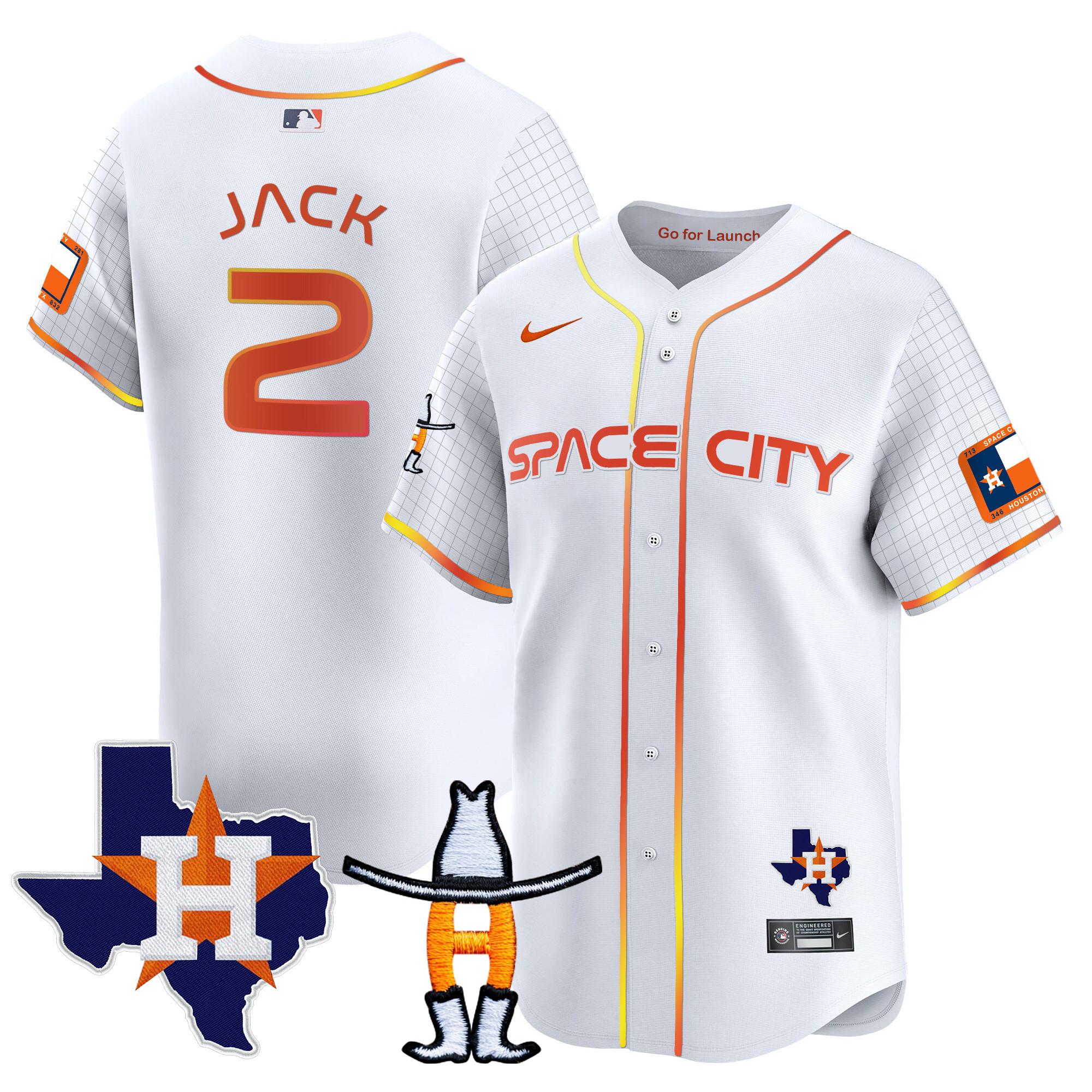 Men's Astros Space City Texas Patch Vapor Premier Limited Jersey - All Stitched