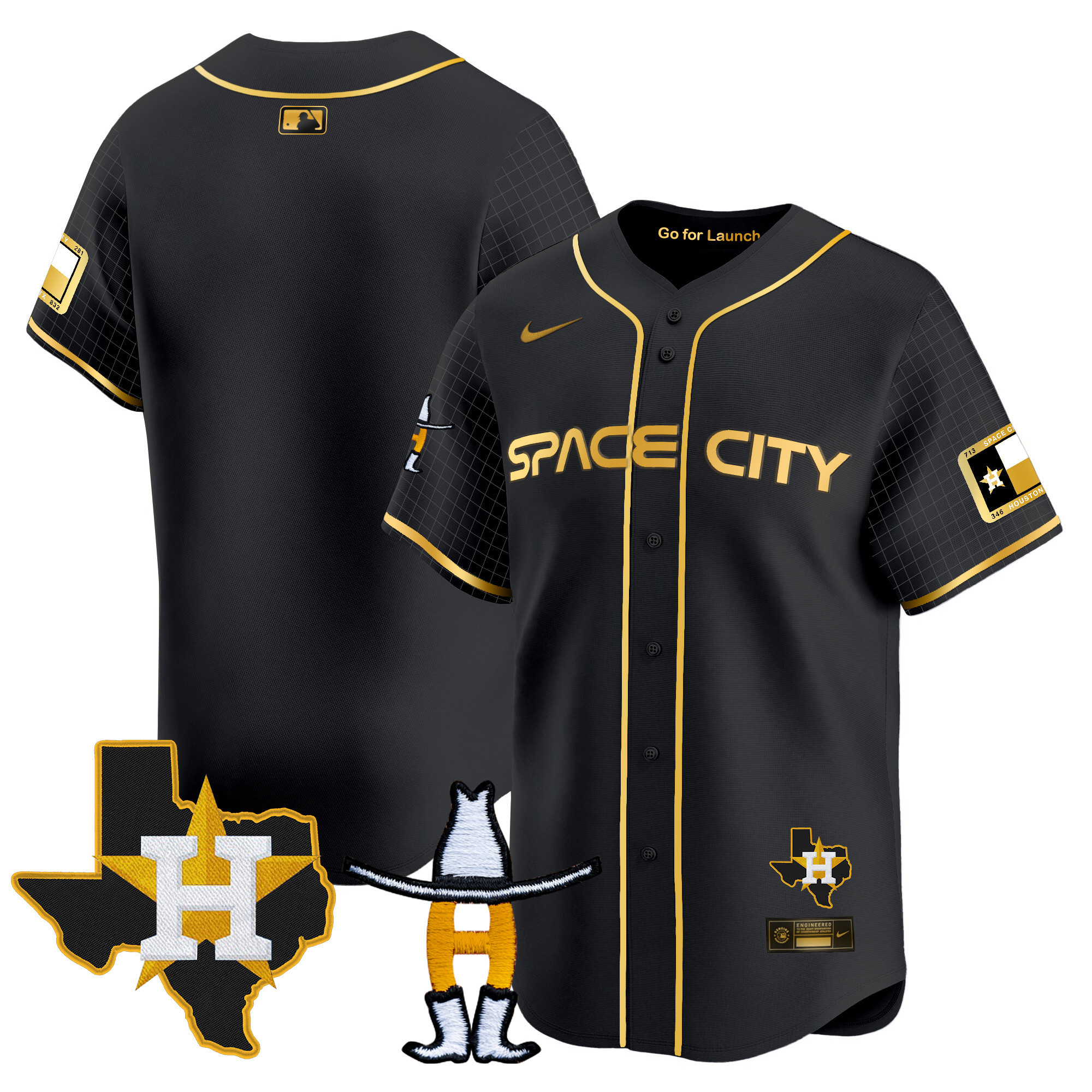 Men's Astros Space City Texas Patch Vapor Premier Limited Jersey - All Stitched