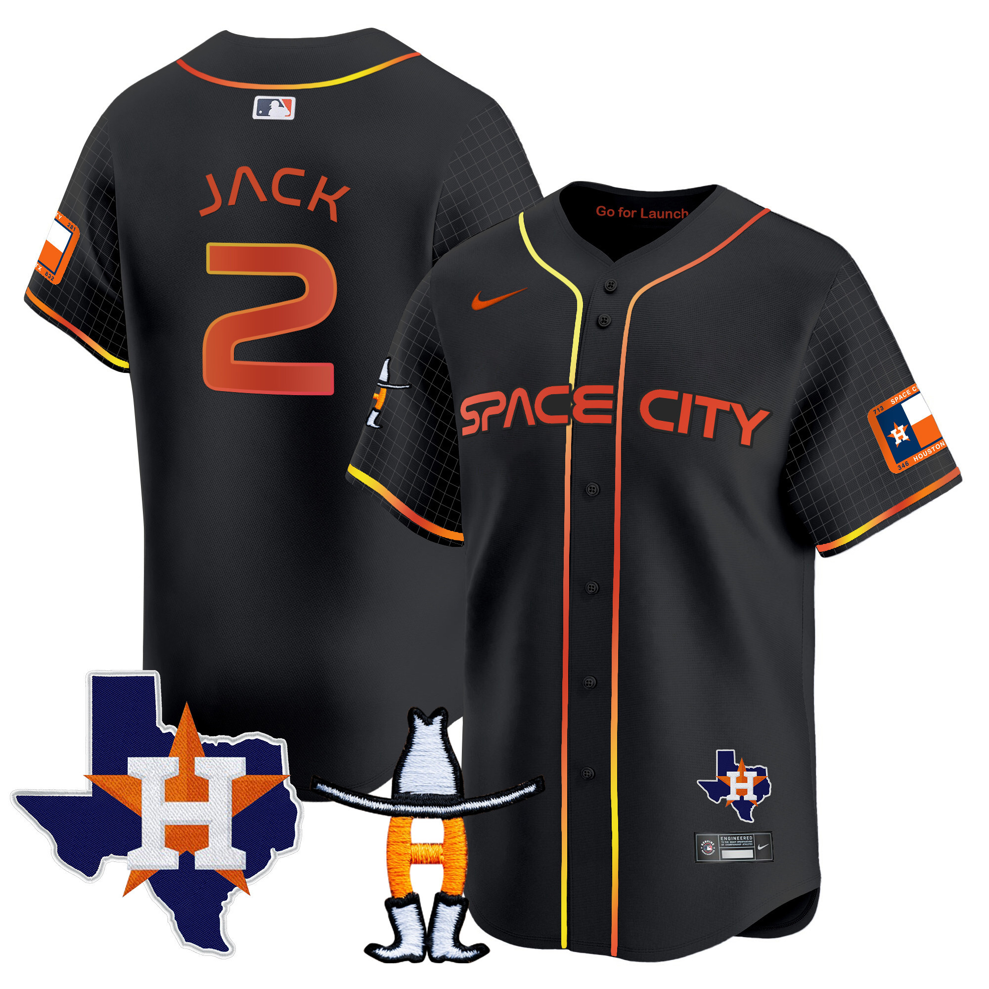 Men's Astros Space City Texas Patch Vapor Premier Limited Jersey - All Stitched