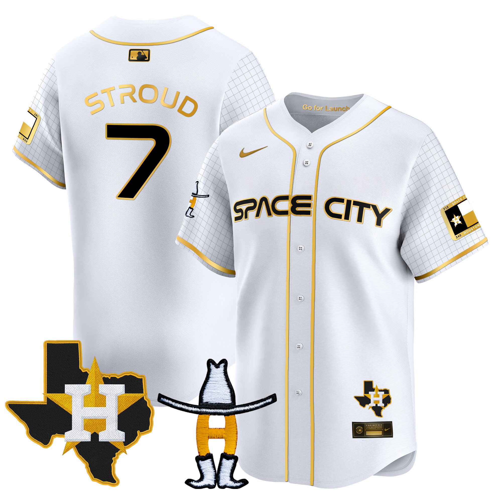 Men's Astros Space City Texas Patch Vapor Premier Limited Jersey - All Stitched