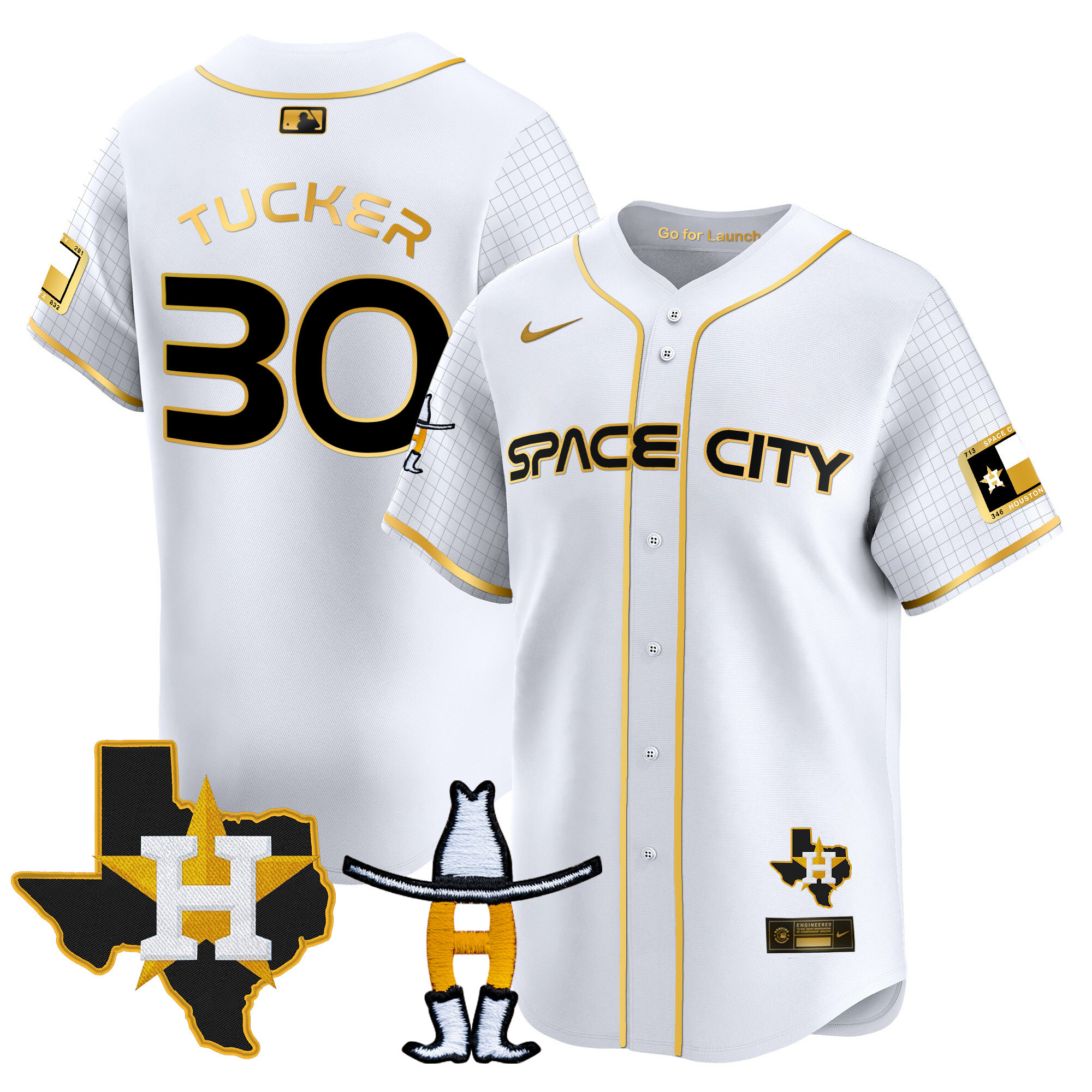 Men's Astros Space City Texas Patch Vapor Premier Limited Jersey - All Stitched