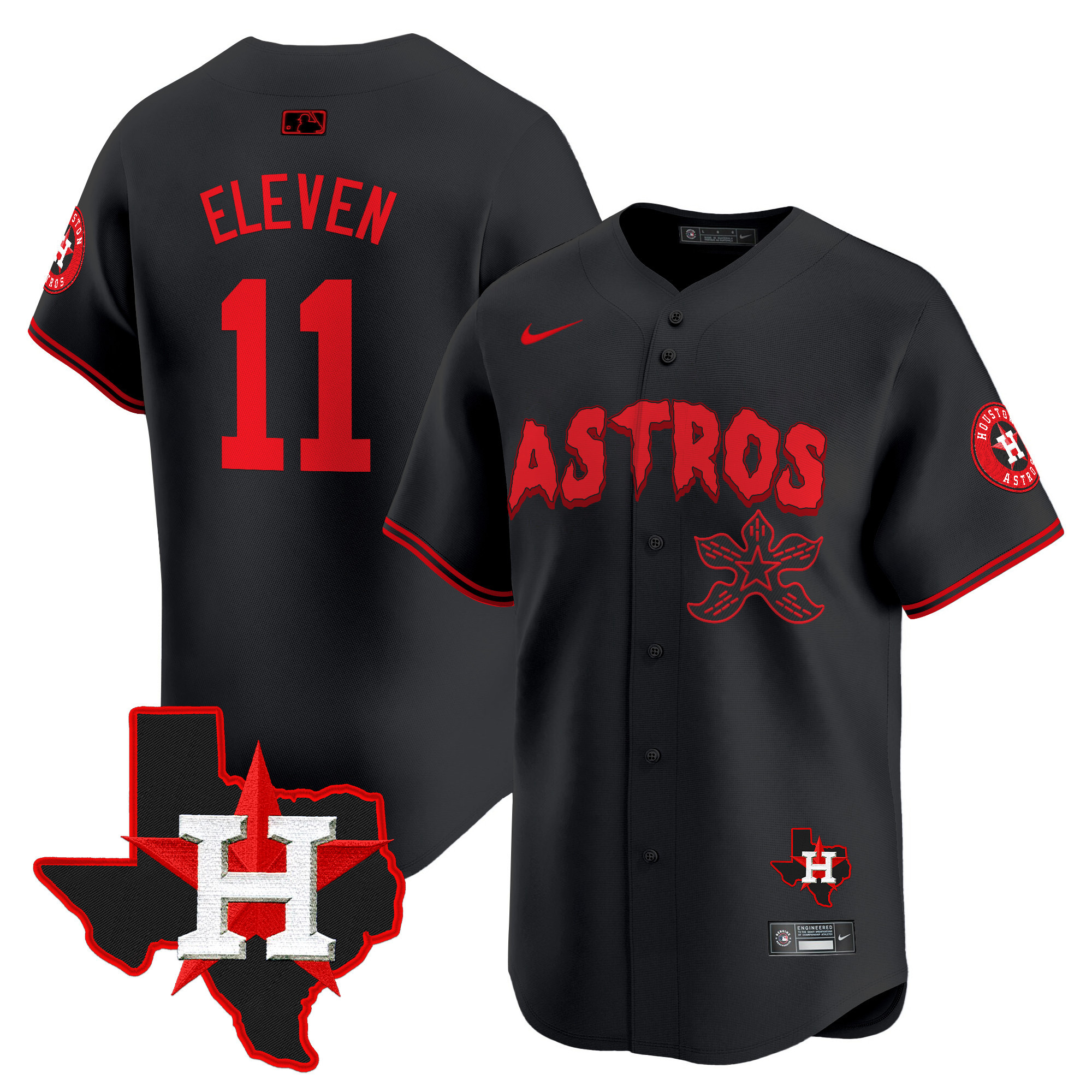 Men's Astros Stranger Things Vapor Premier Limited Jersey V2 - All Stitched