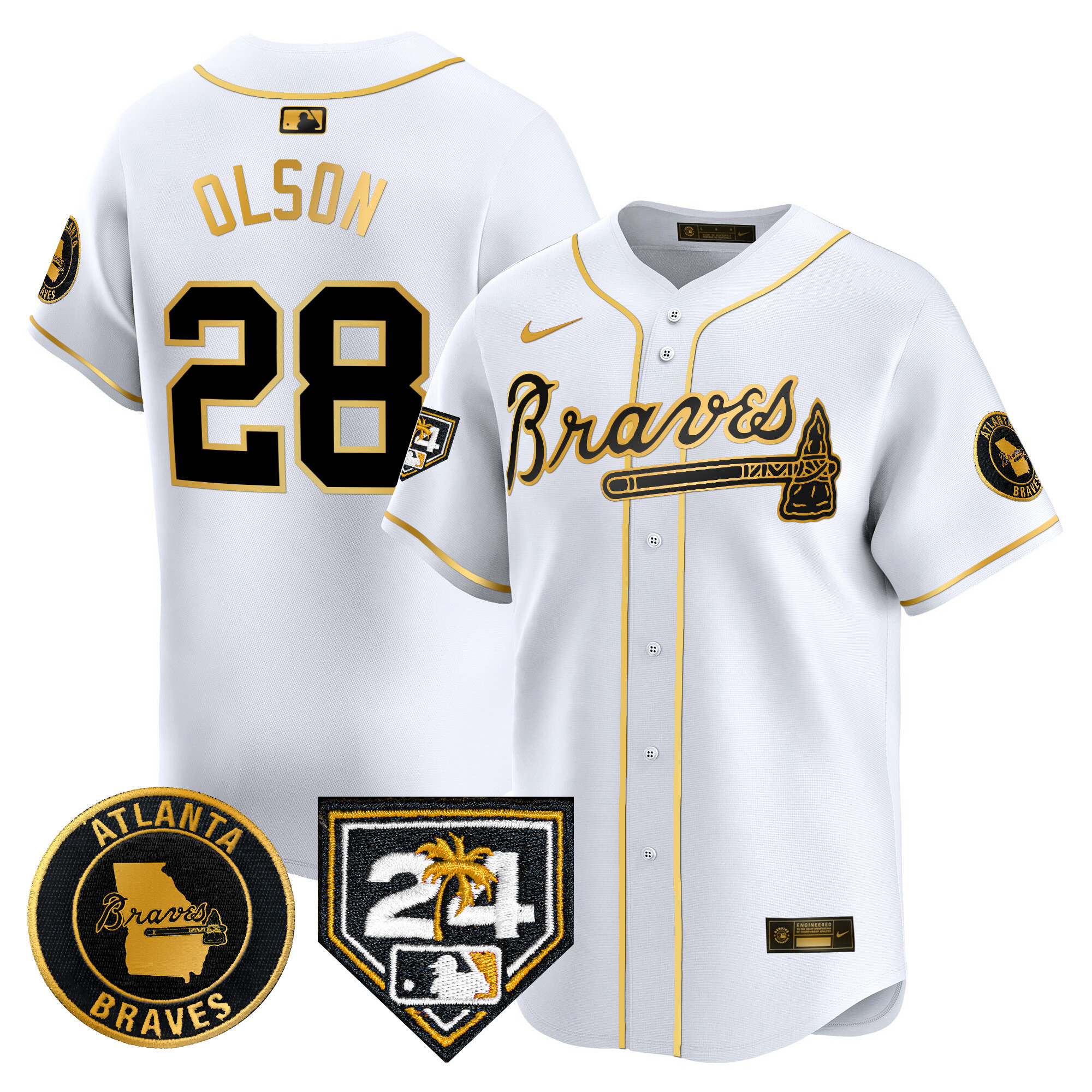 Men's Atlanta Braves 2024 Spring Training Patch Vapor Premier Limited Jersey - All Stitched